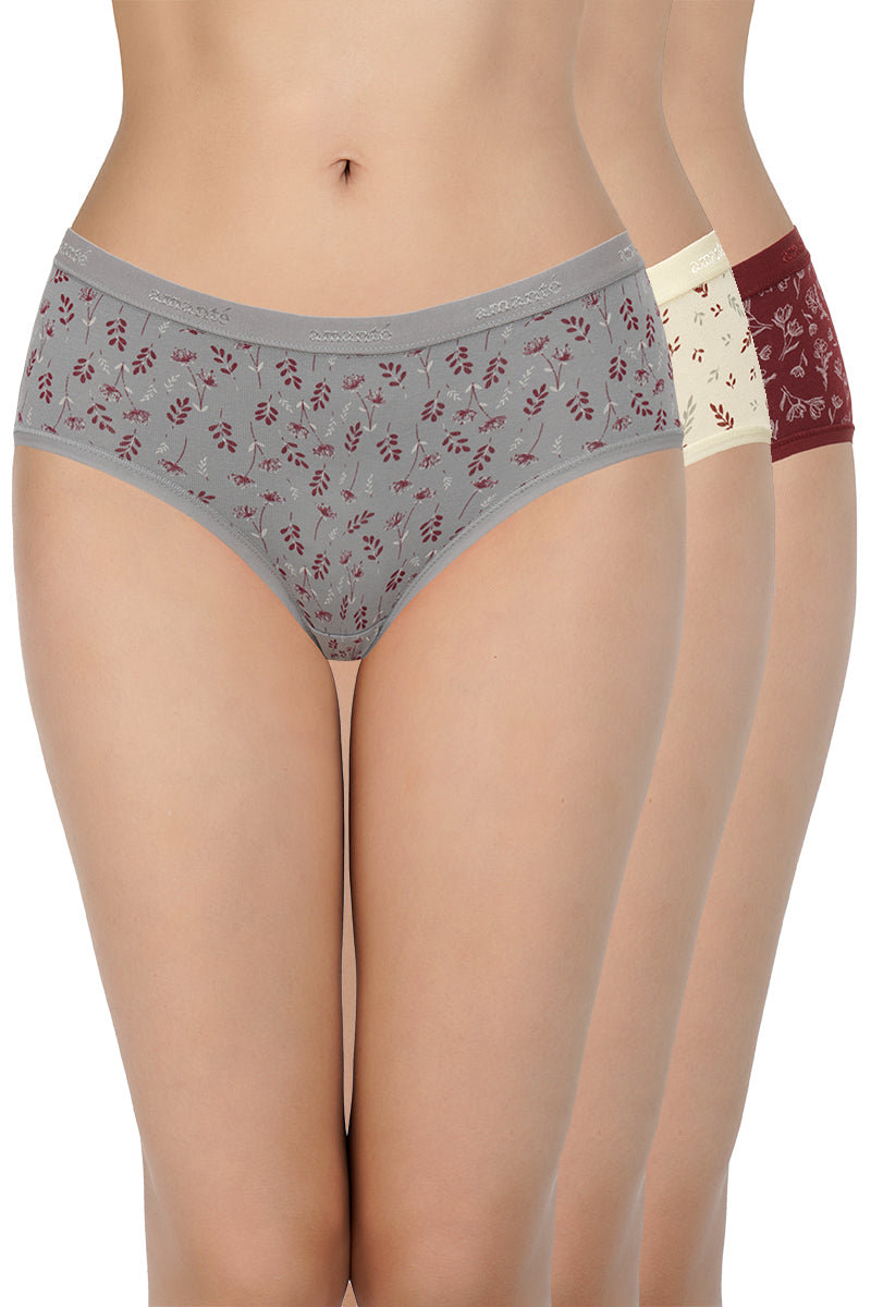 Amante Printed Mid Rise Hipster Panty (Pack of 3)