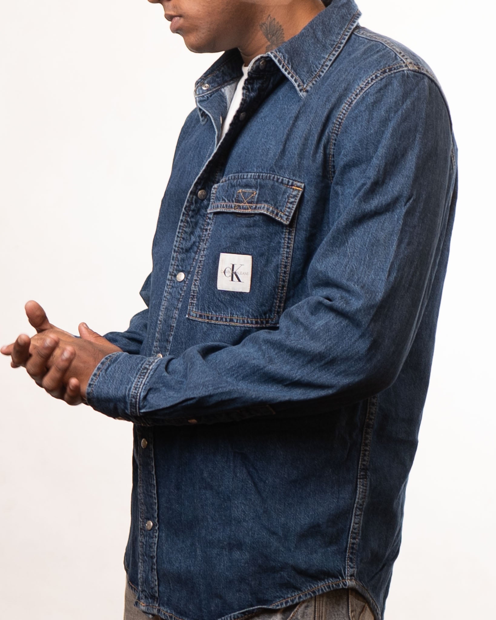 Calvin Klein Relaxed Utility Denim Shirt - view 2