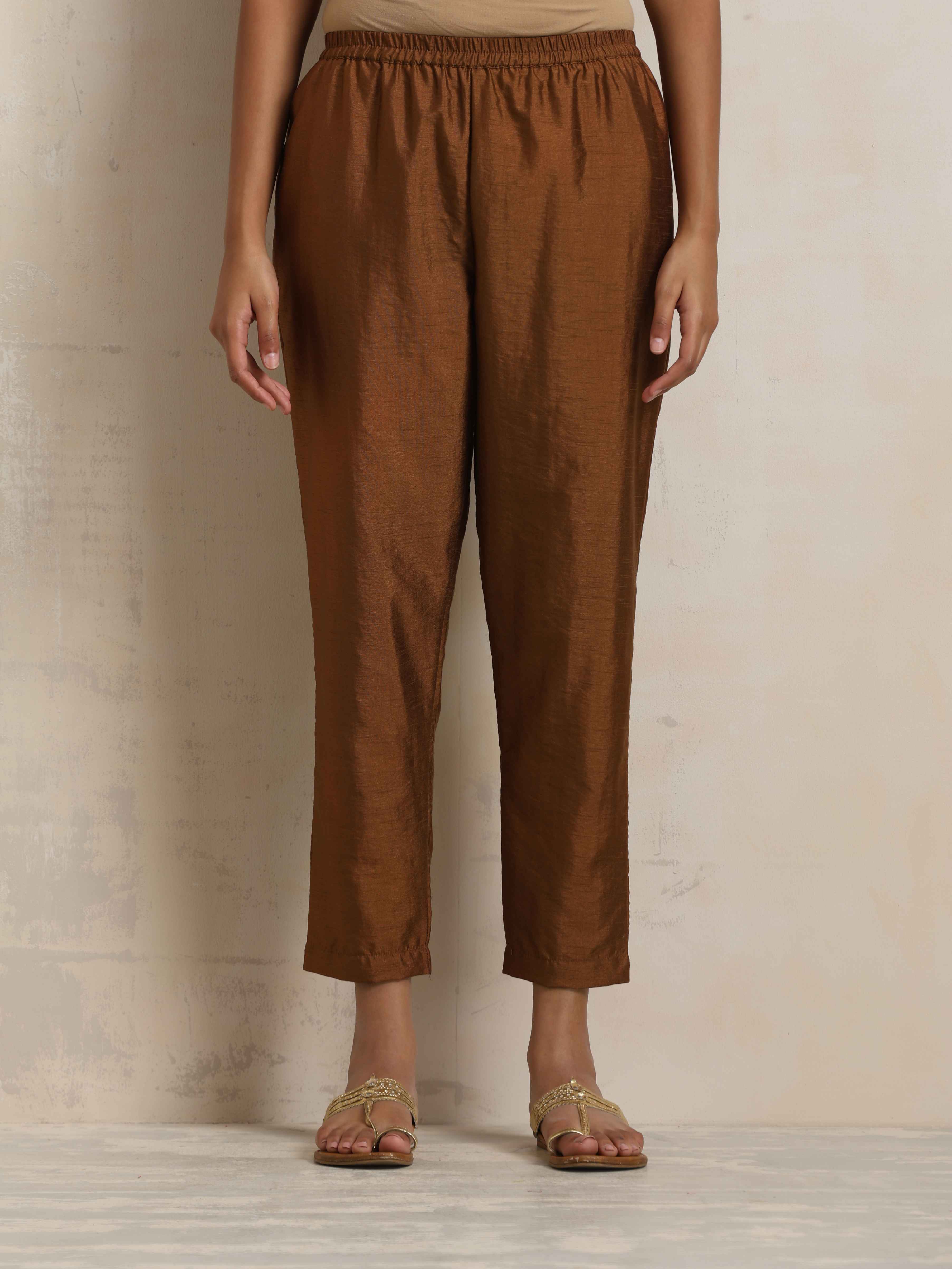 trueBrowns Brown Silk Co-ord Set - view 9