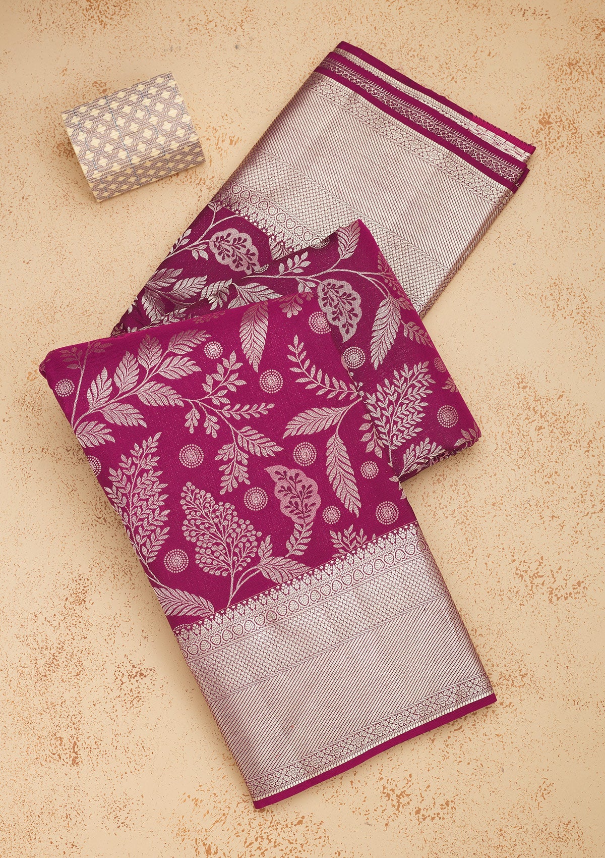 Koskii Wine Zariwork Pure Silk Saree – Women's