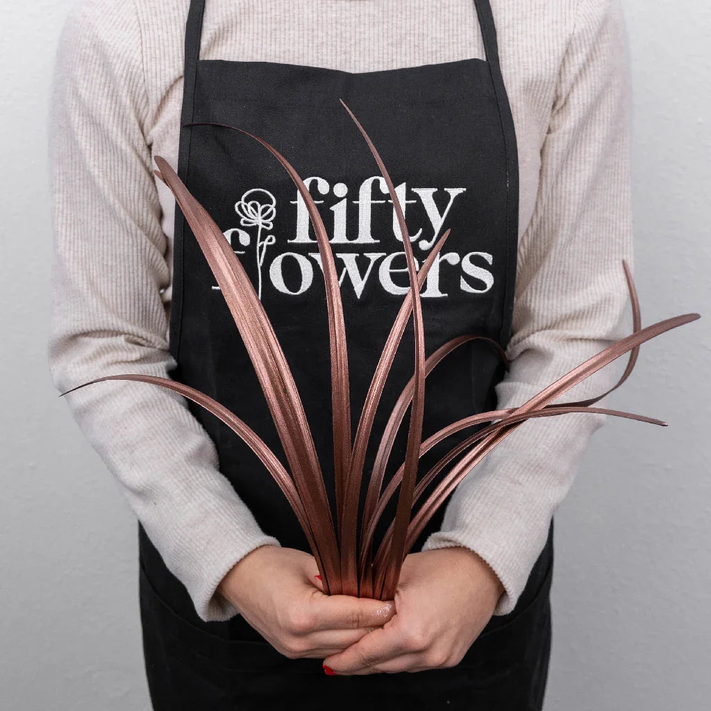 FiftyFlowers Bronzed Rose Gold Metallic Lily Grass