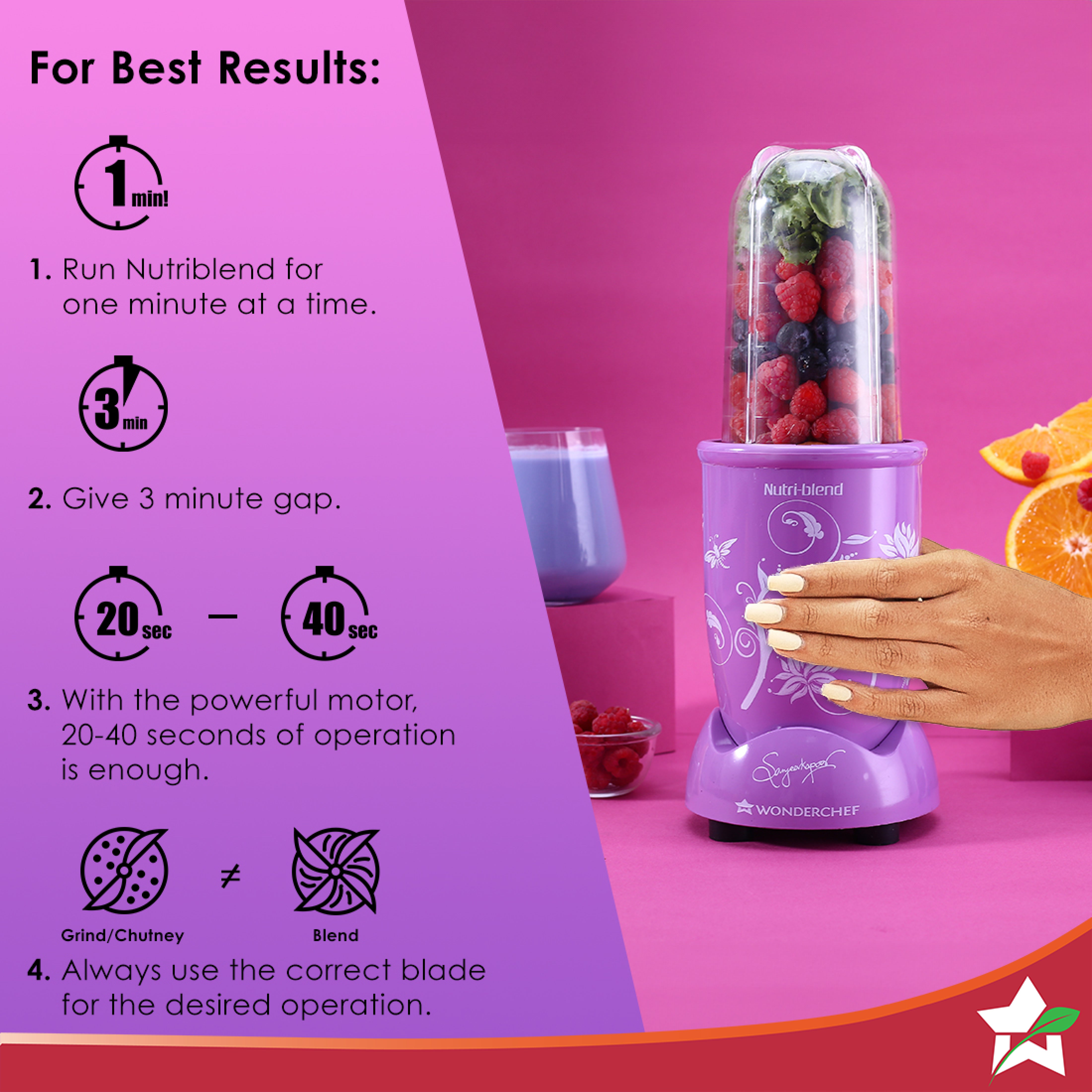 Wonderchef Nutri Blend Orchid, 22000 RPM 100% Full Copper - view 2