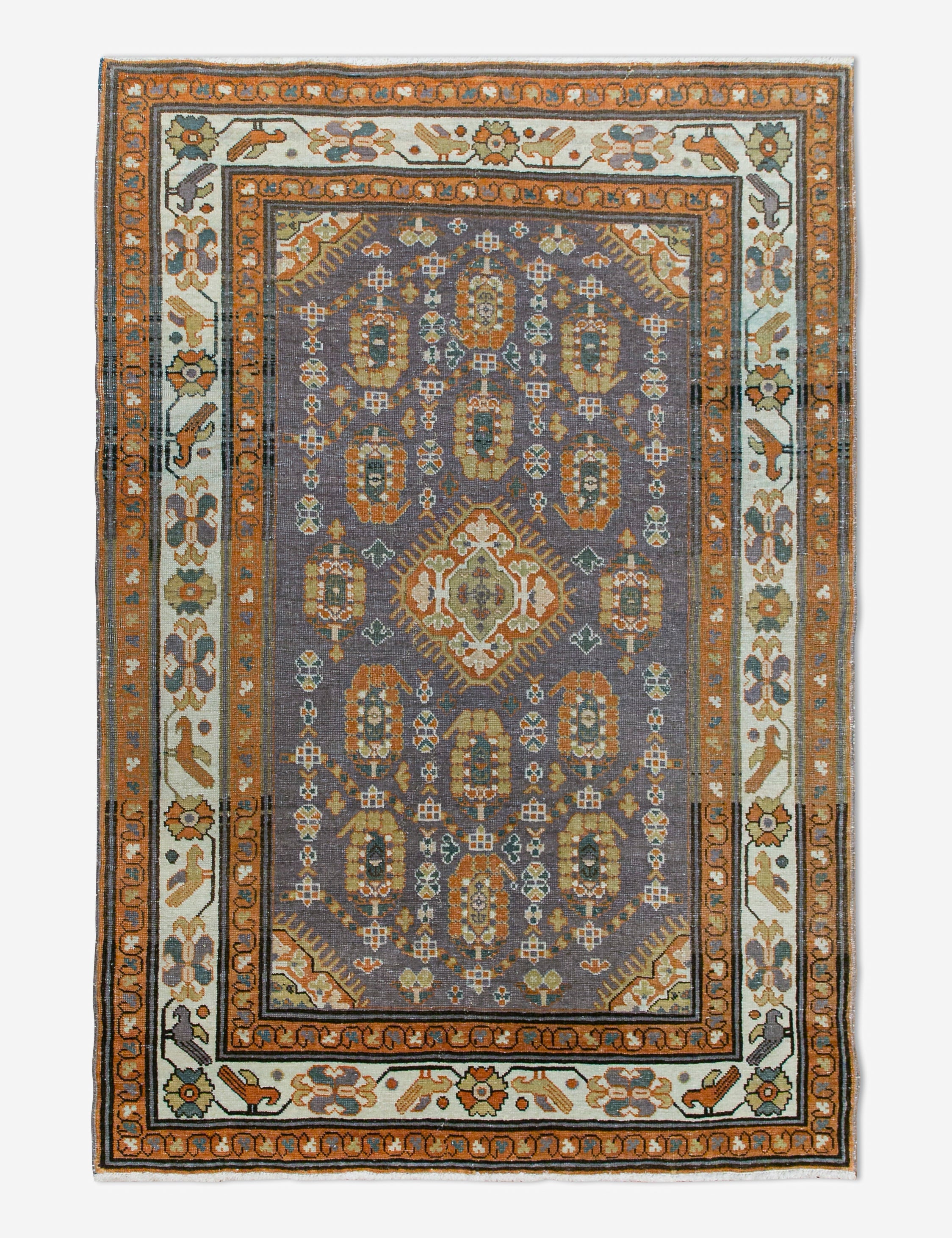 Lulu and Georgia Vintage Turkish Hand-Knotted Wool Rug No. 461, 3'4" x 4'7"