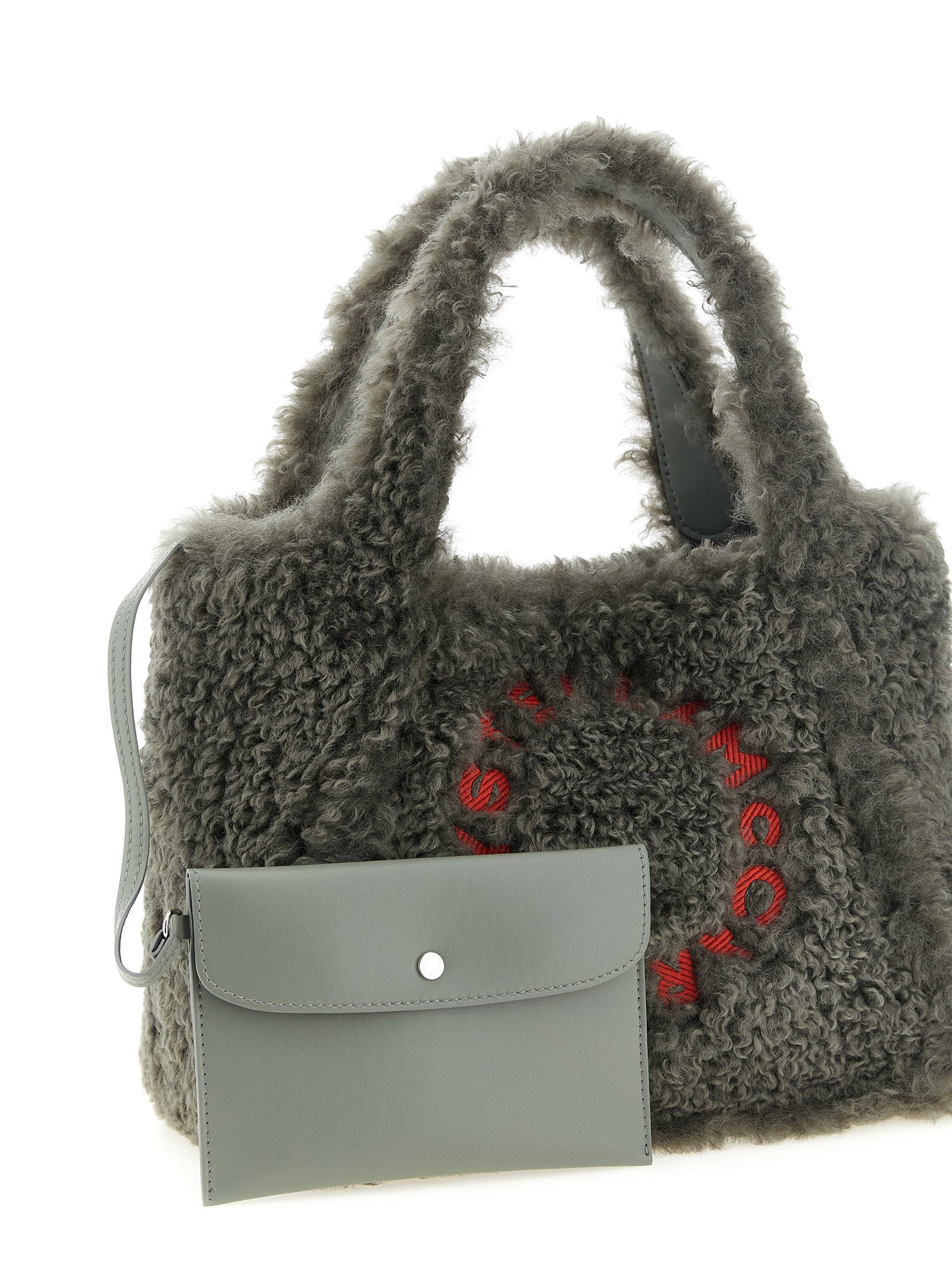 Stella Mccartney Shearling Logo Shopping Bag – 100% polyester - view 3