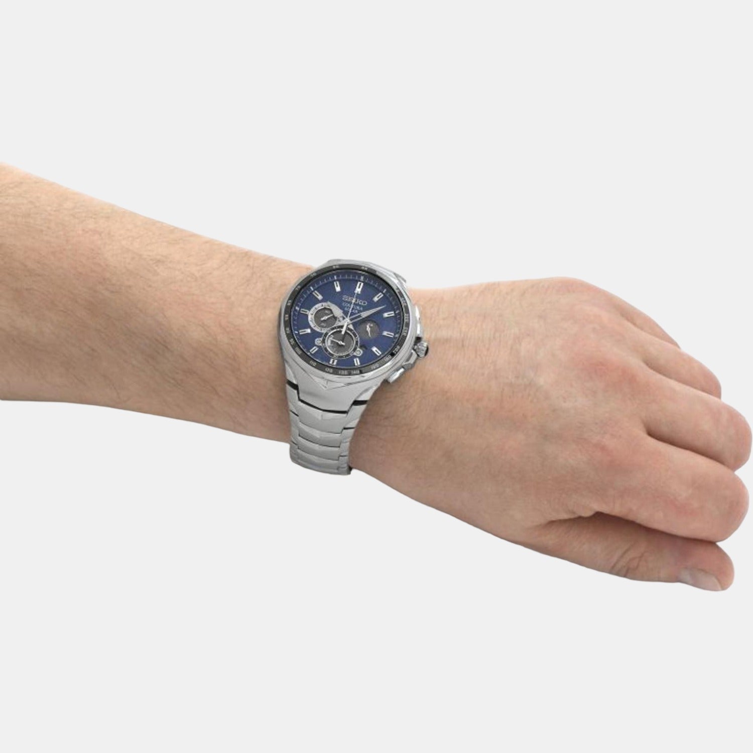 Seiko Coutura Men Solar Blue Dial Chronograph Stainless Steel Watch SSC749P1 - view 2