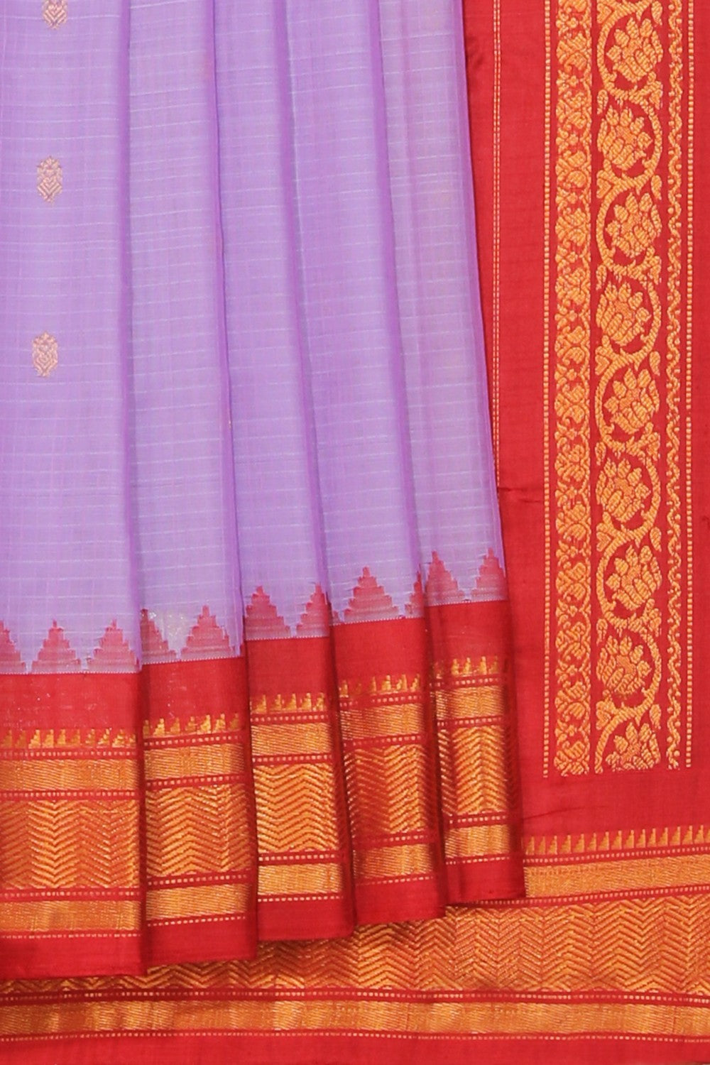 Kalanjali Gadwal Cotton Silk Lavender Purple Saree