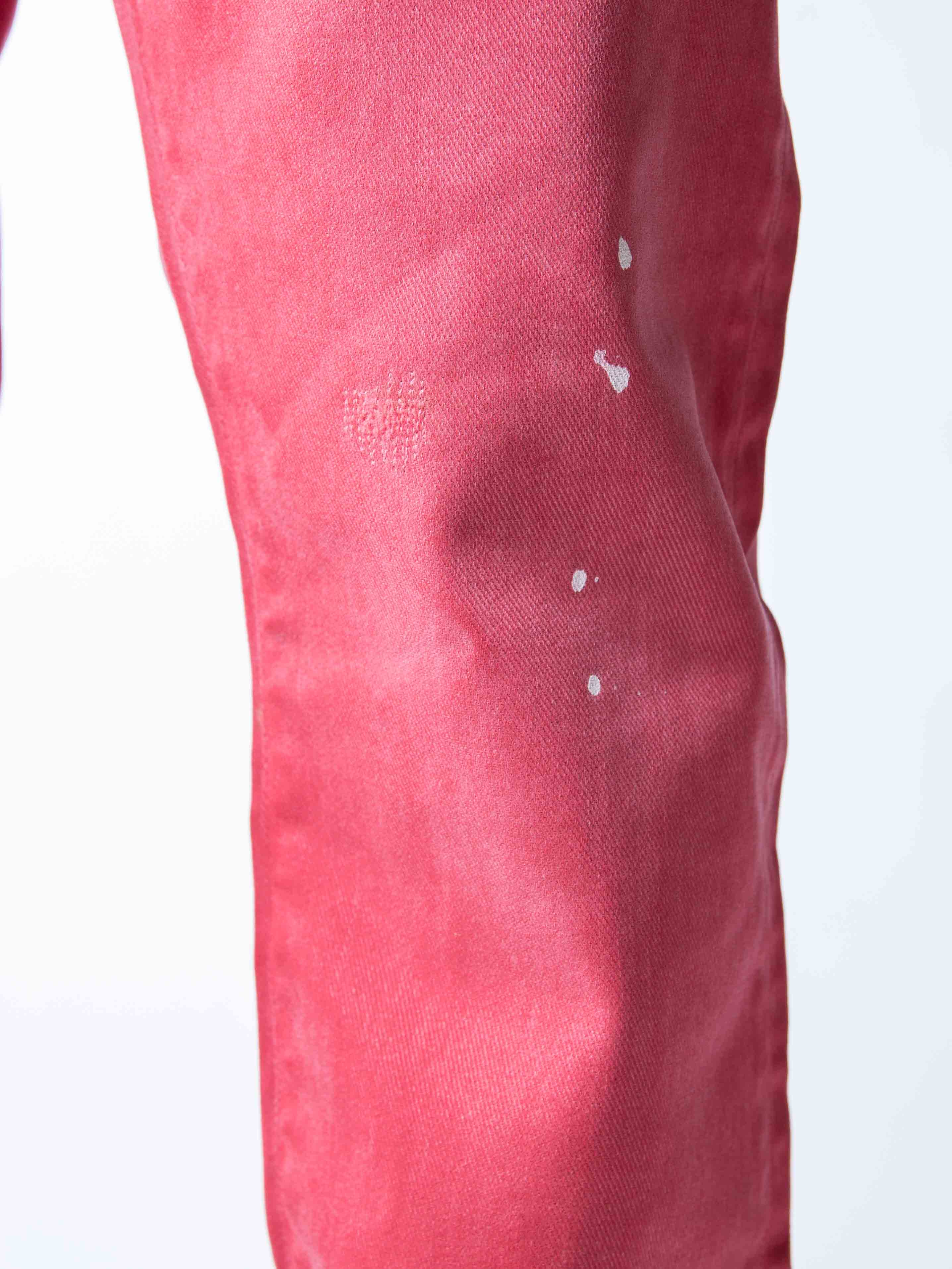 PRPS Demon Distressed Red Slim Straight Jeans - view 3