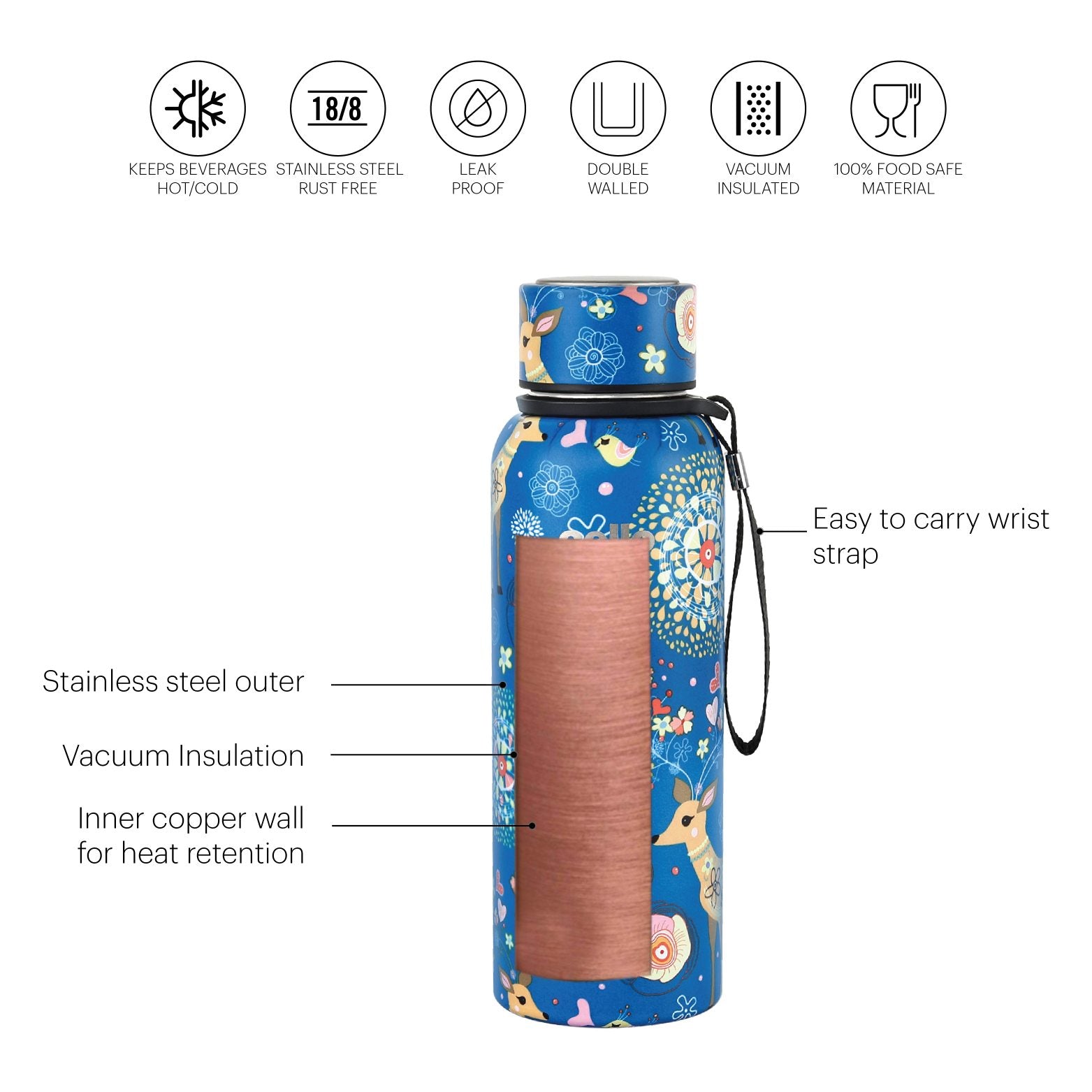 Cello Deezee Kent, Vacusteel Water Bottle, 550ml - view 9