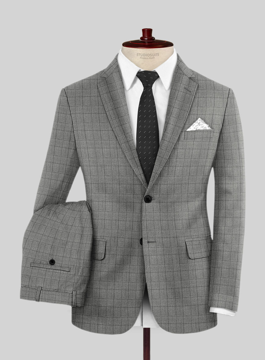StudioSuits Reda Erlon Gray Checks Wool Suit