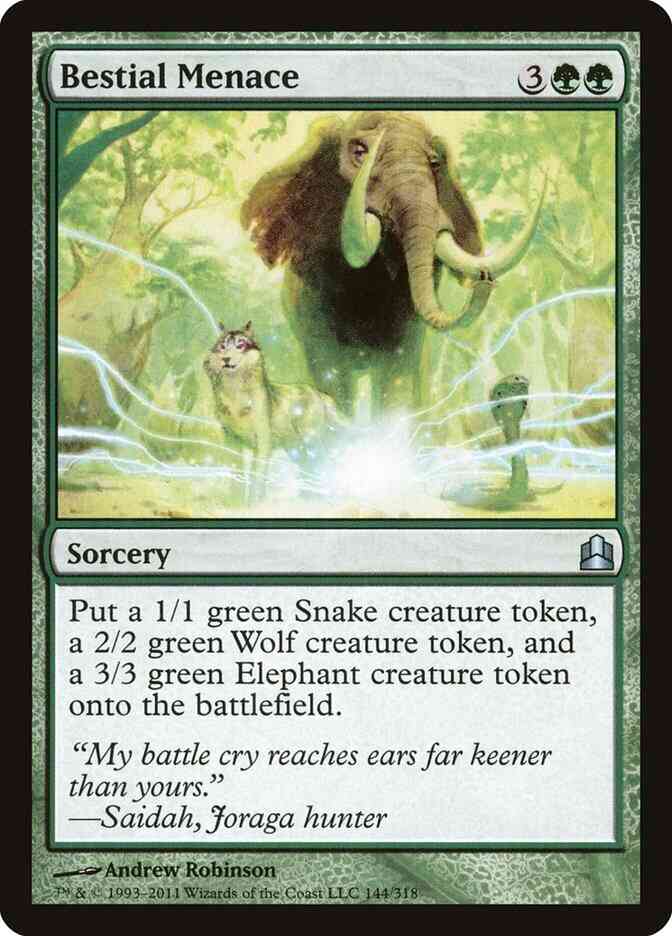 Bestial menace 144 – Magic Bestial Menace [144] [Commander 2011] [Non-Foil]