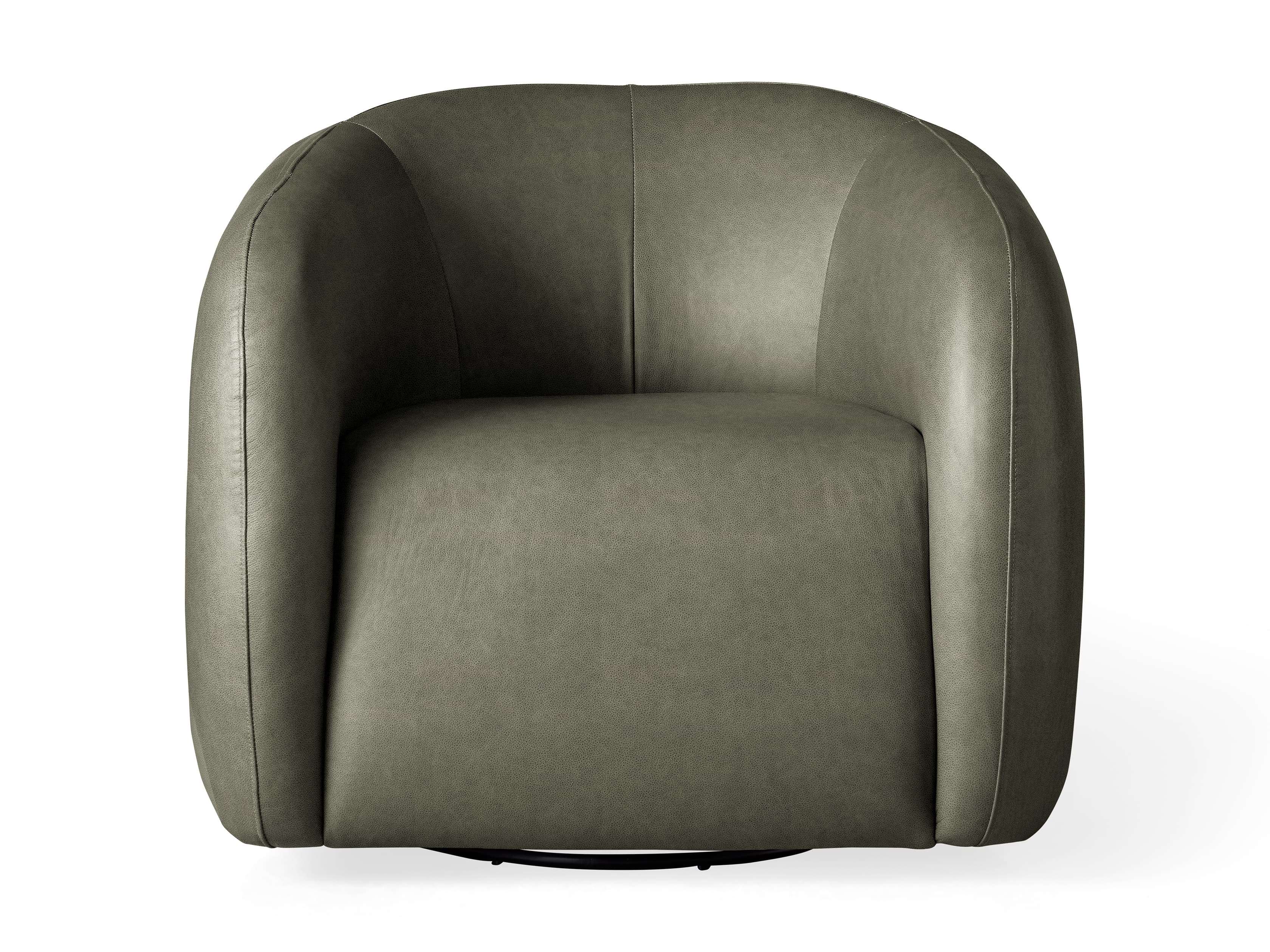 Arhaus Fresno Leather Swivel Chair