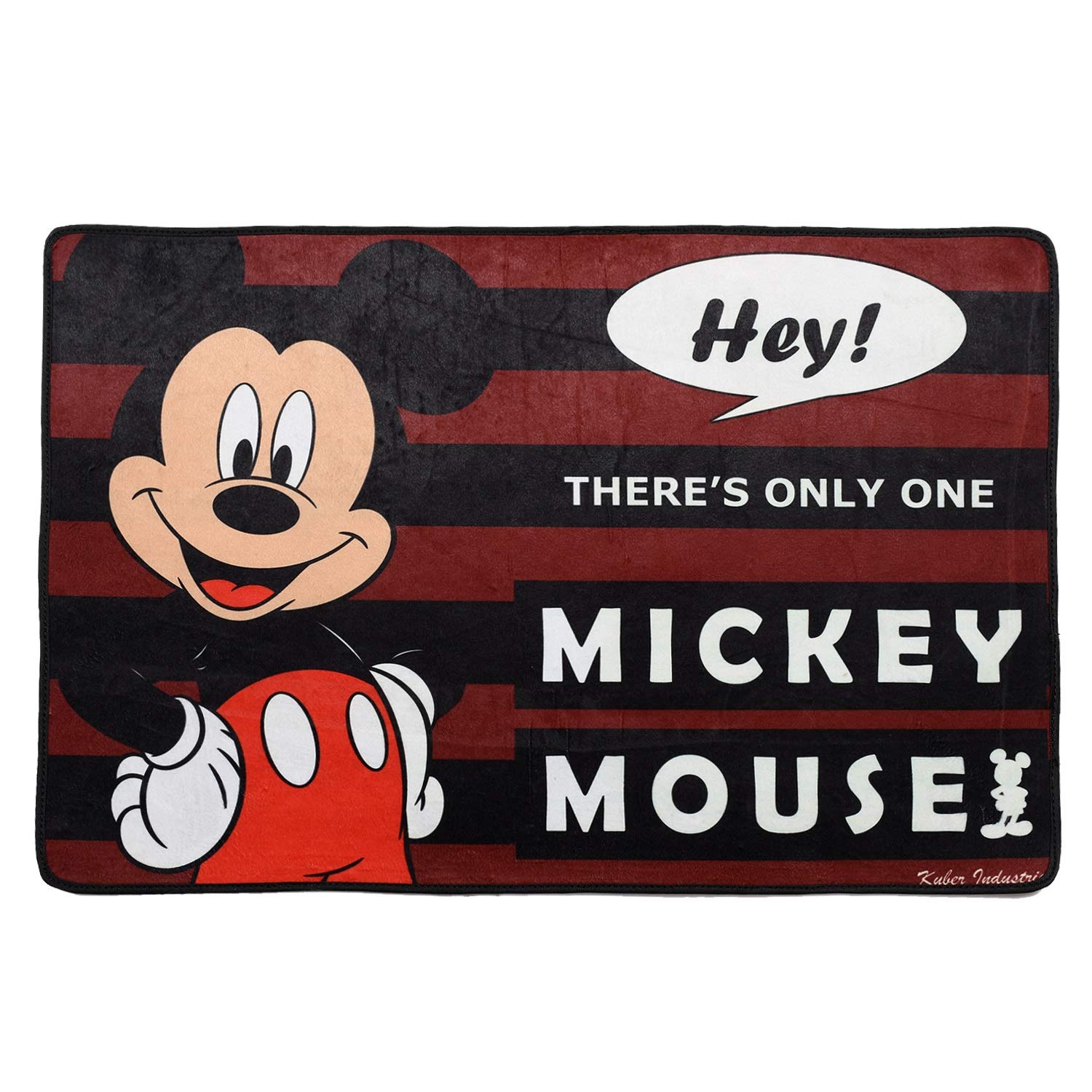 Kuber Industries Disney Mickey Mouse Cars 2 Pieces Anti-Slip Door Mat 23"x15" (Maroon & Brown) - CTKTC46066 - view 4
