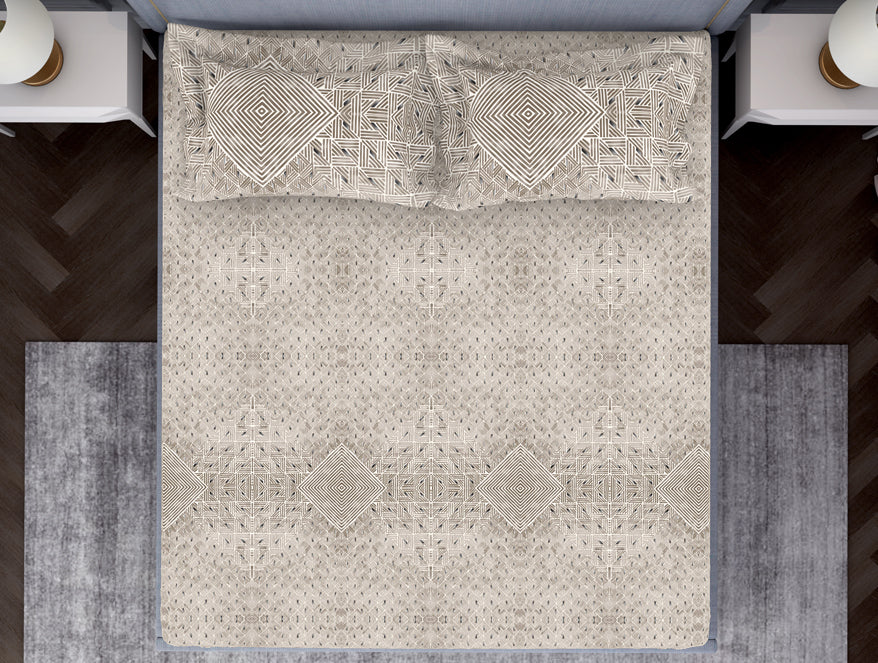 Spaces India Tonalelgence Geometric 100% Cotton Fitted King - Essentials by Spaces - view 3