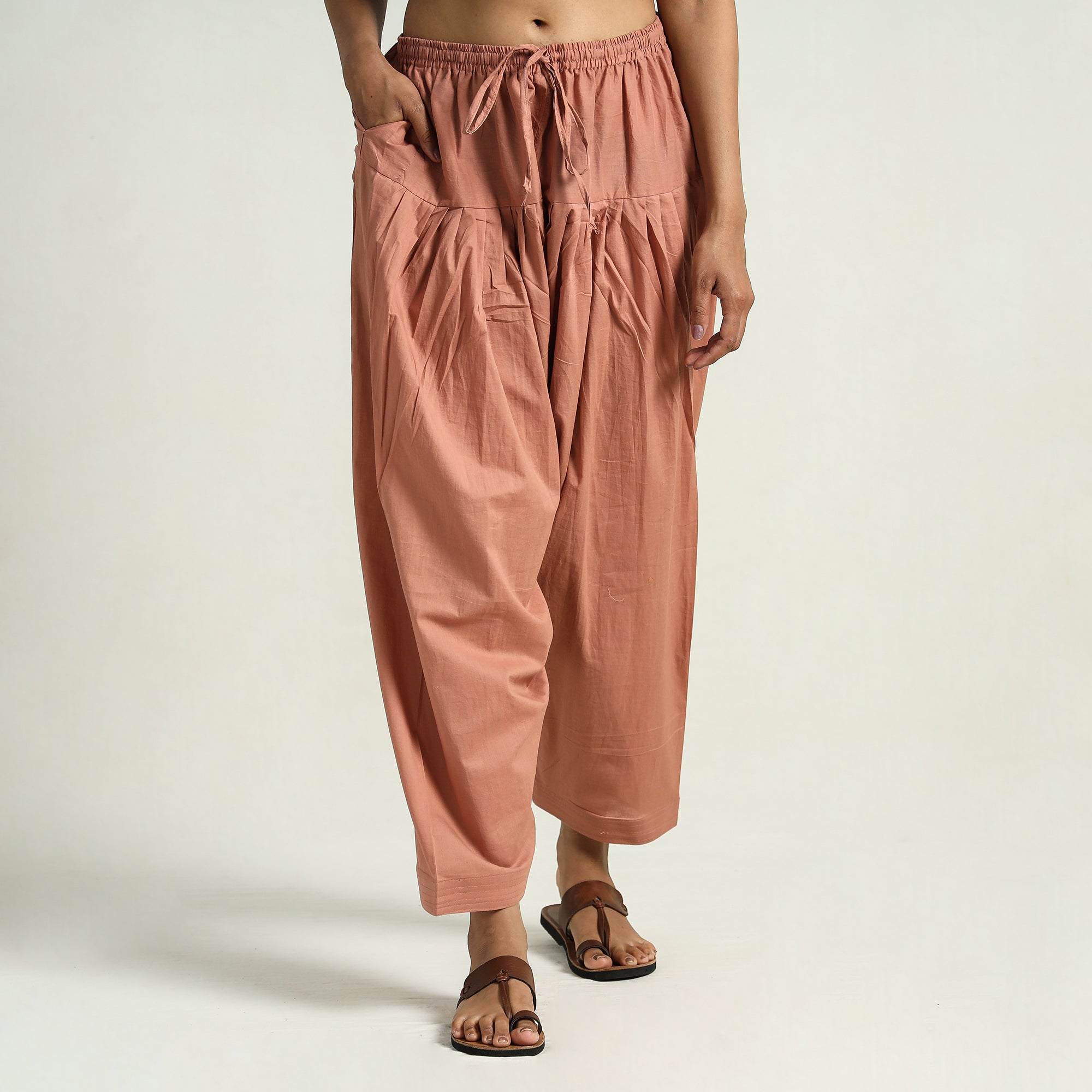 ITOKRI CASUALS Brown - Plain Cotton Women Salwar 04 - view 2