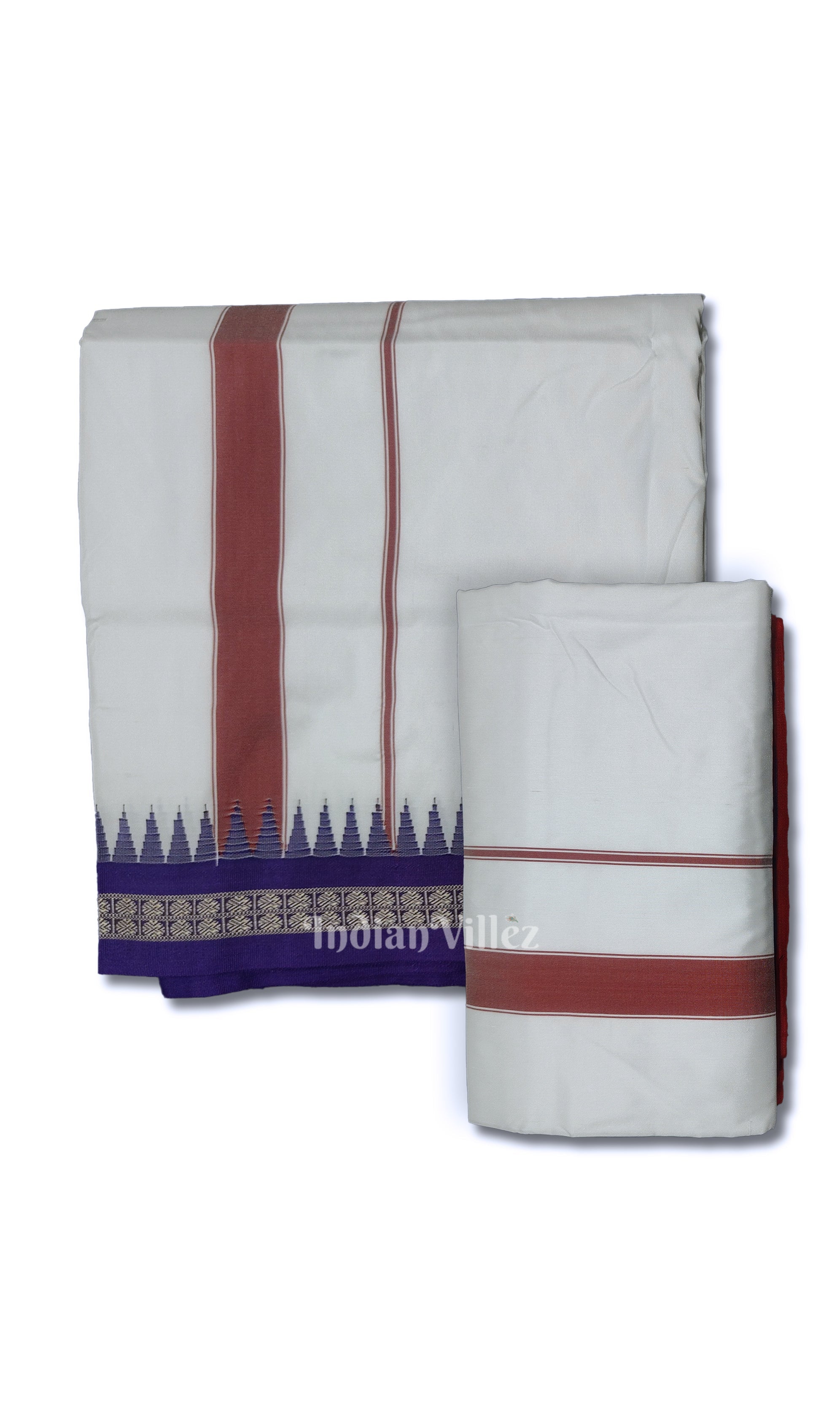 IndianVillèz White Odisha Handloom Sambalpuri Cotton Joda