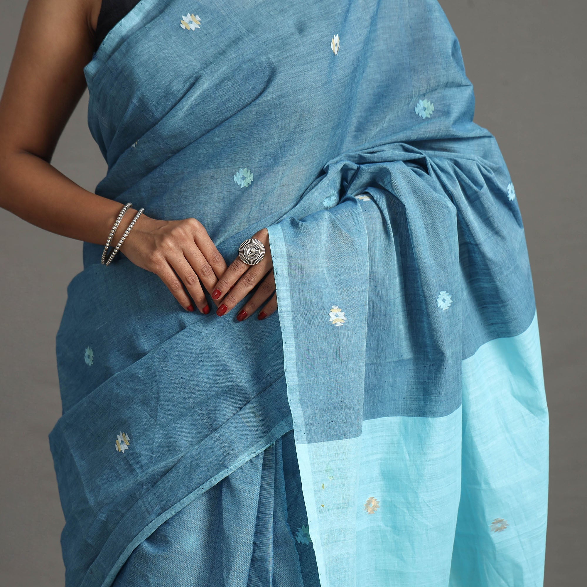 CHITRIKA Kuppadam Jamdani Buti Cotton Handloom Saree 125 - view 5