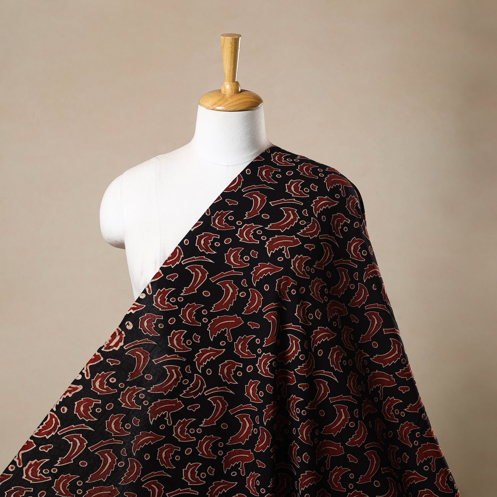 BINDAAS UNLIMITED Black - Natural Dyed Cotton Bindaas Block Print Fabric 09