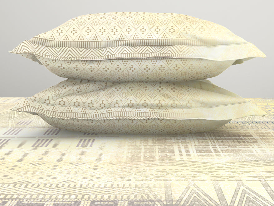 Spaces India Geometric Beige 100% Cotton King Size Bedsheet Organic Cotton - By Spaces - view 6
