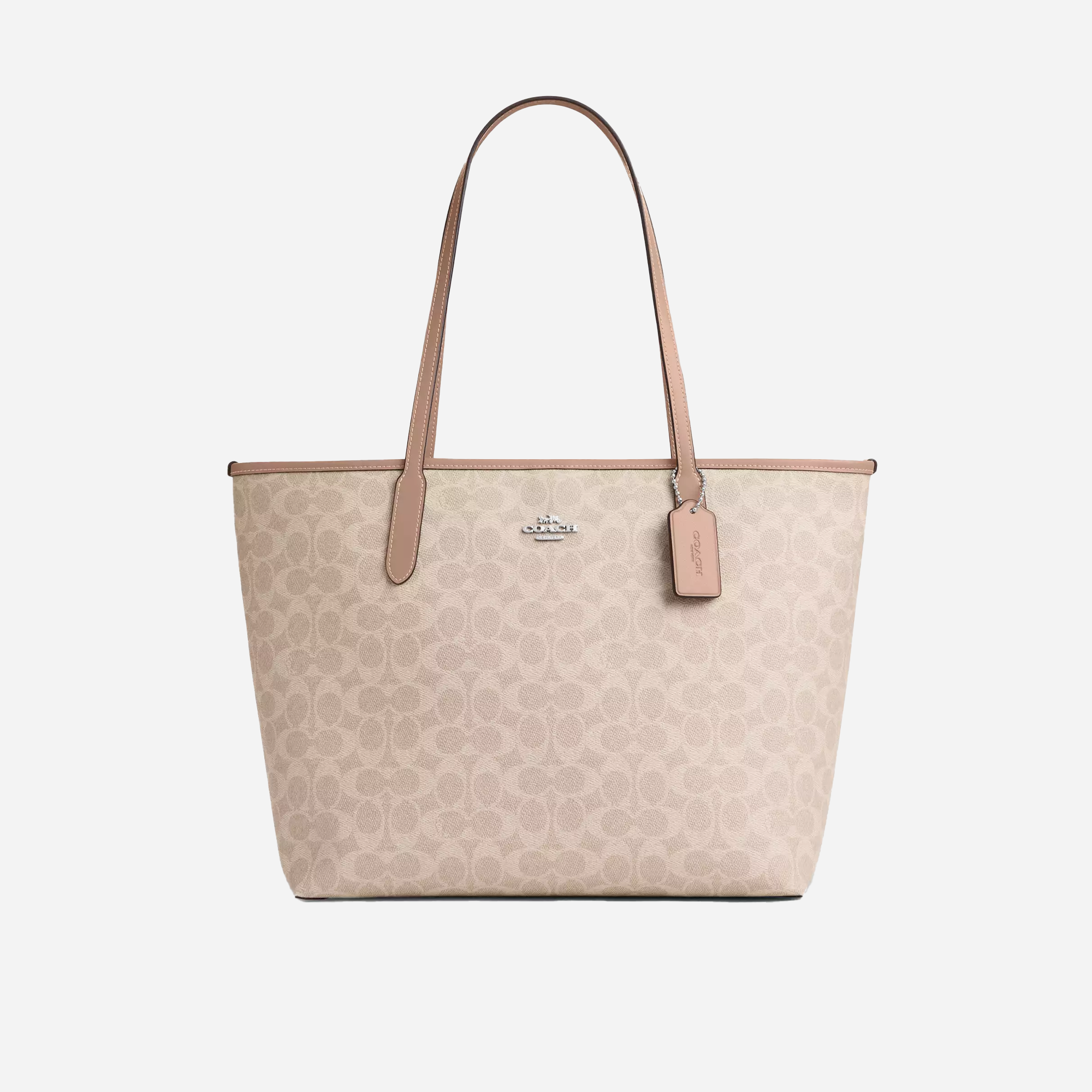 Coach City Tote Bag In Signature Canvas signature canvas/Silver/Sand/Taupe
