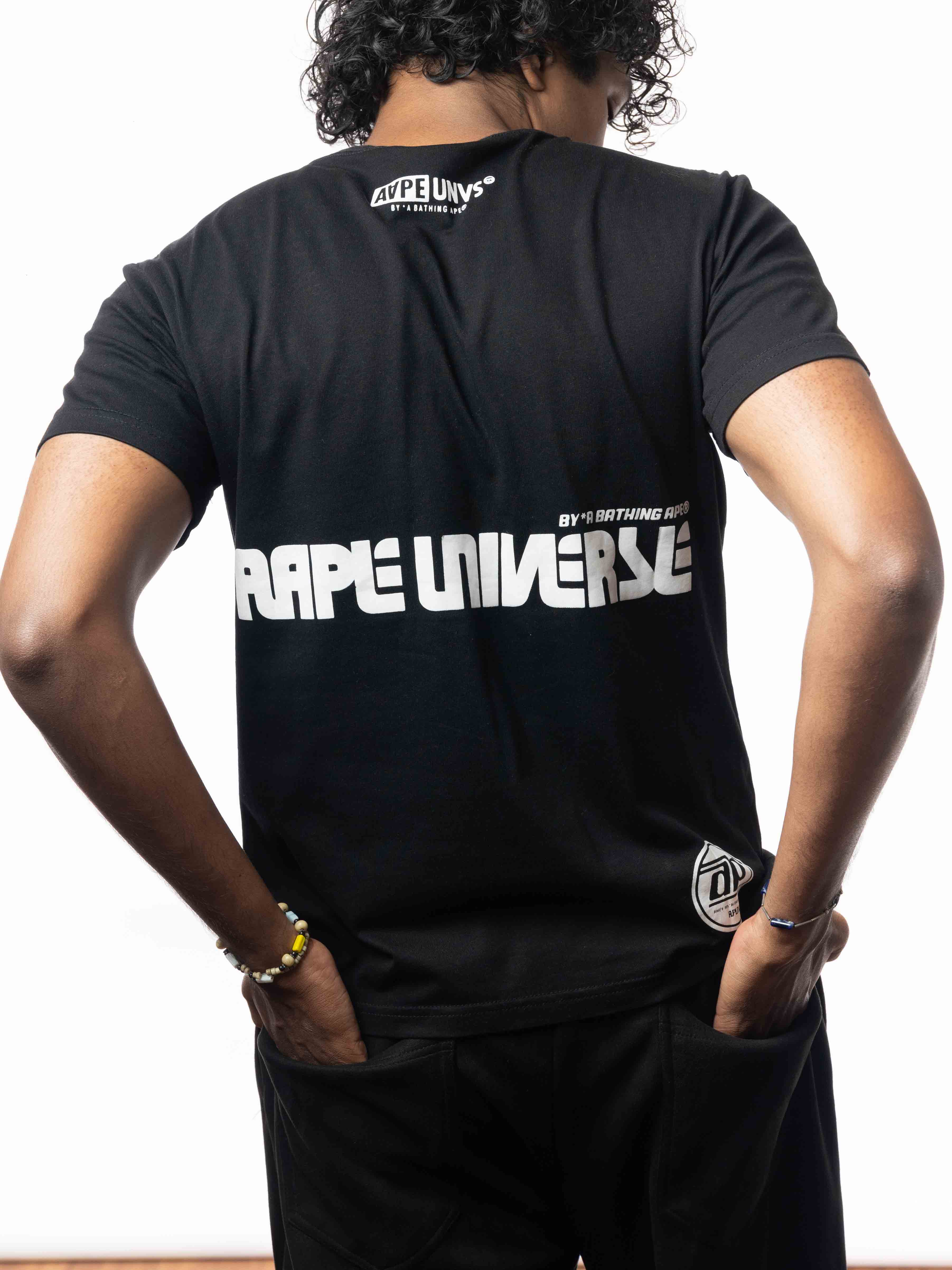 AAPE BY BATHING APE Aape By A Bathing Ape Logo Cotton T-Shirt - Black - view 3
