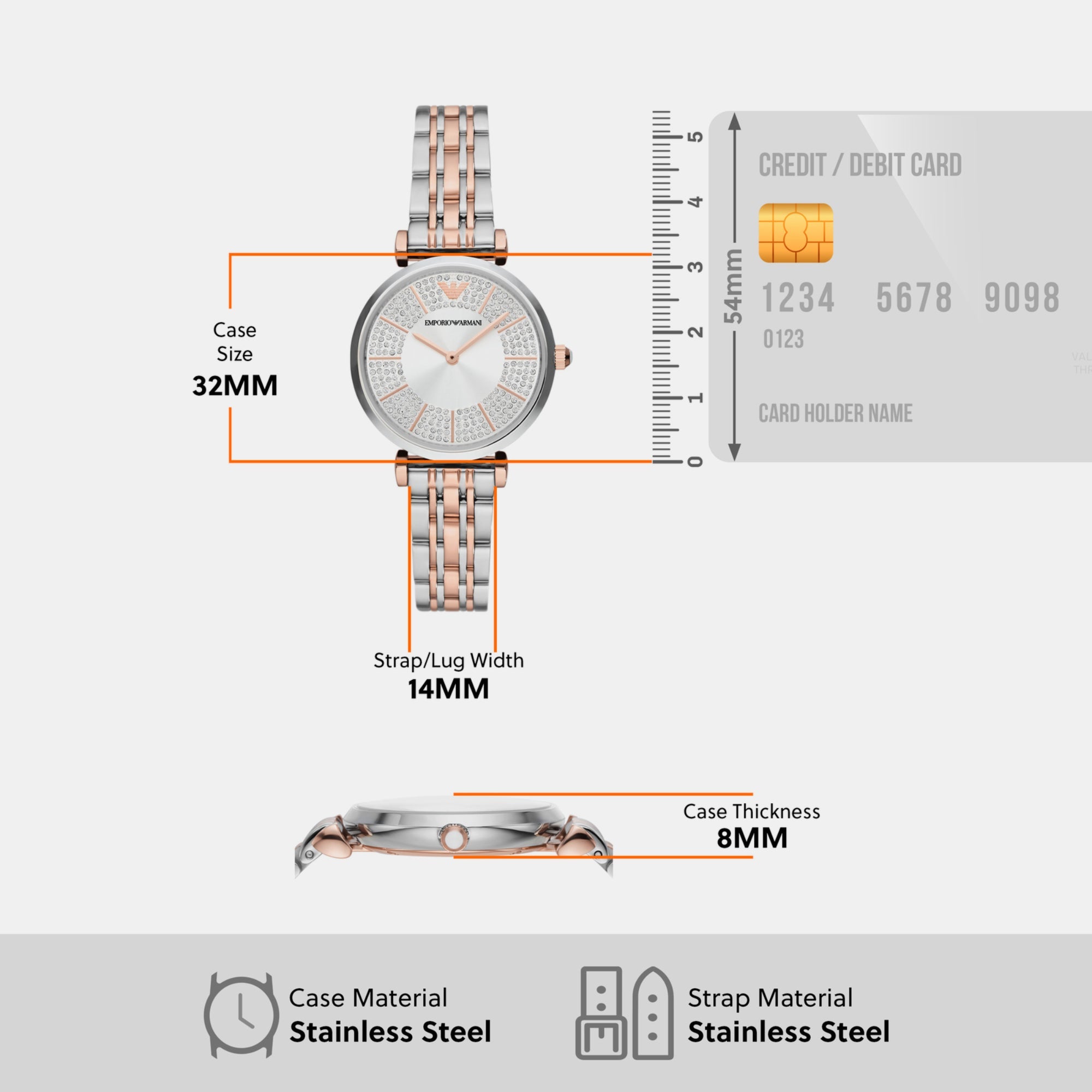 Emporio Armani Gianni T-B Women Quartz Silver Dial Analog Stainless Steel Watch AR11537 - view 4