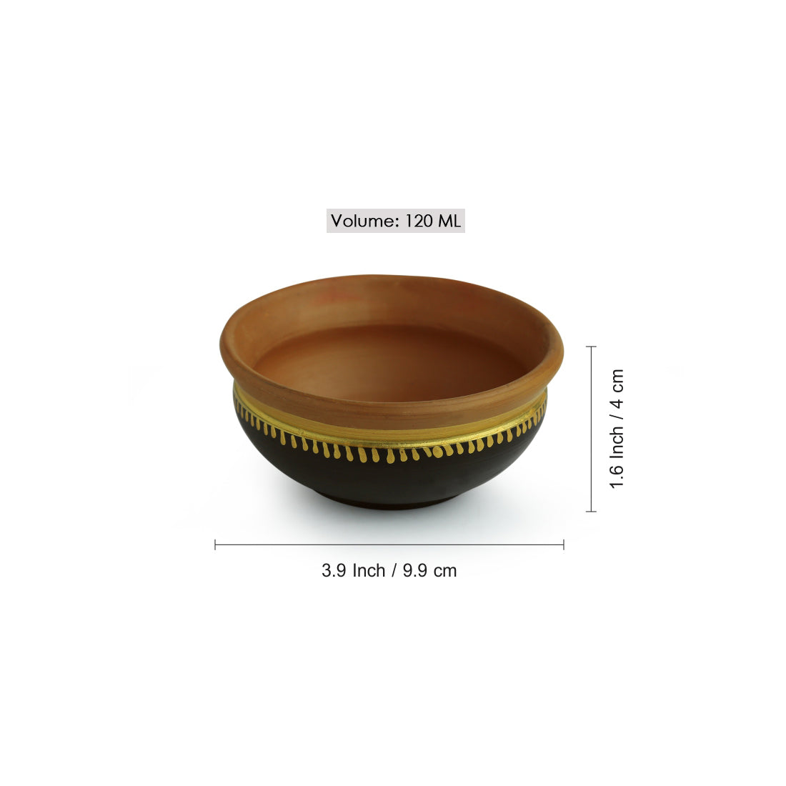 EXCLUSIVELANE 'Terra-Serves' Handpainted Serving Bowls In Earthen Terracotta (Set Of 4) - view 4
