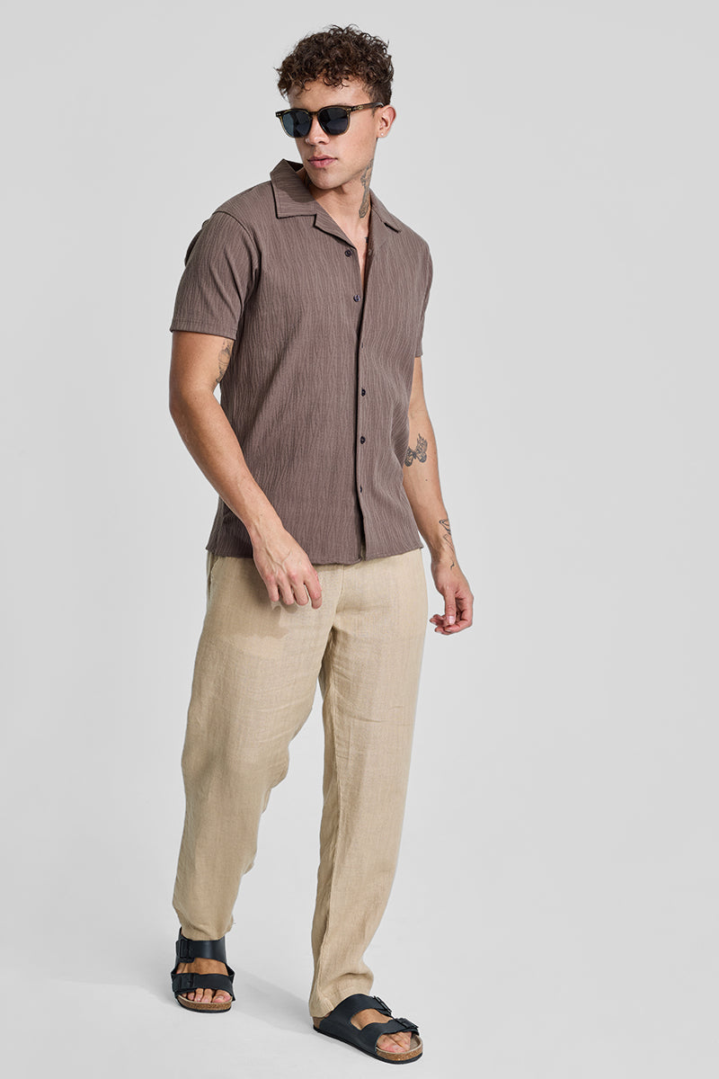 SNITCH Brown Cuban Textured Shirt - view 3