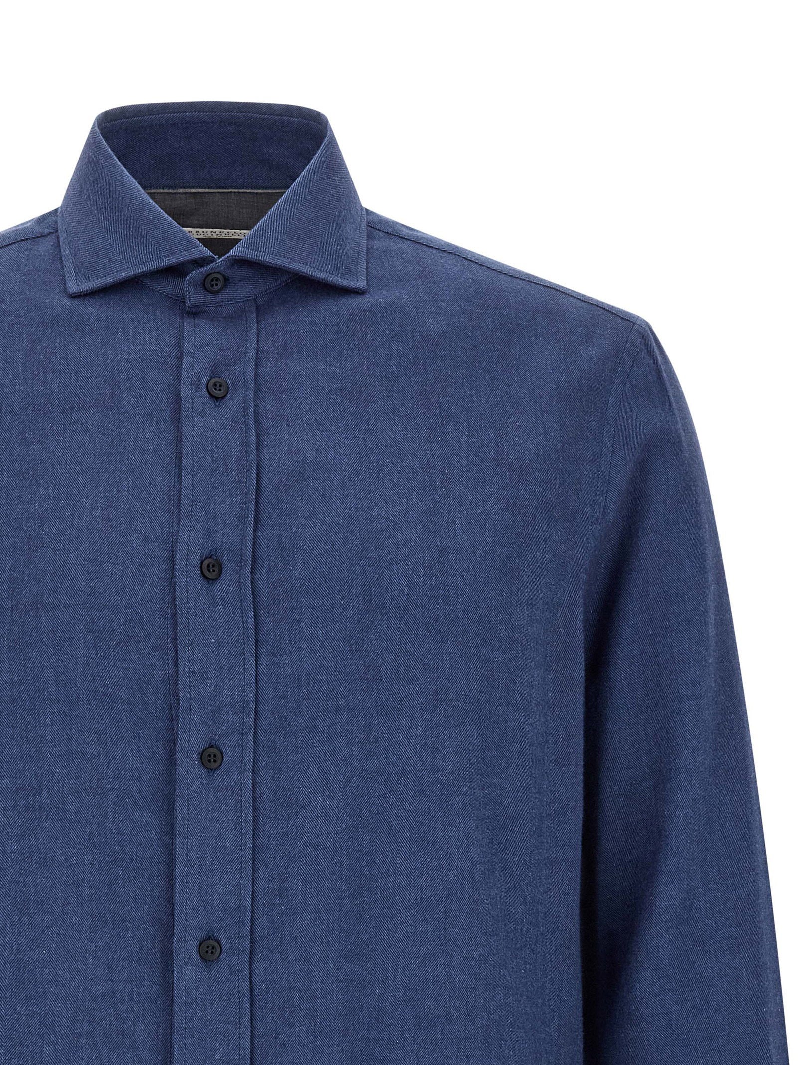Brunello Cucinelli Herringbone Shirt – 59% cotton, 41% lyocell - view 3