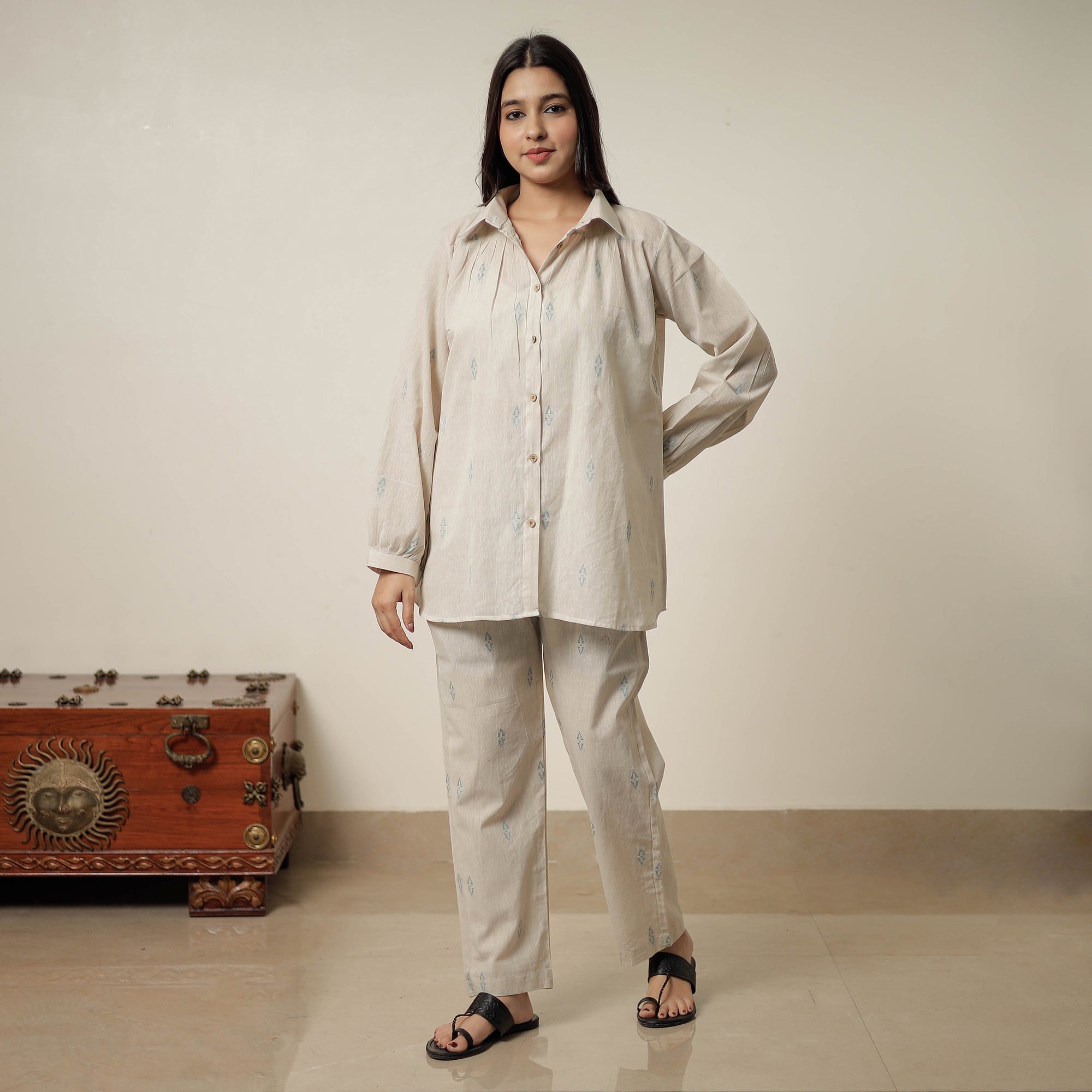ITOKRI CASUALS Beige - Jacquard Cotton Co-Ord Set 05 - view 5