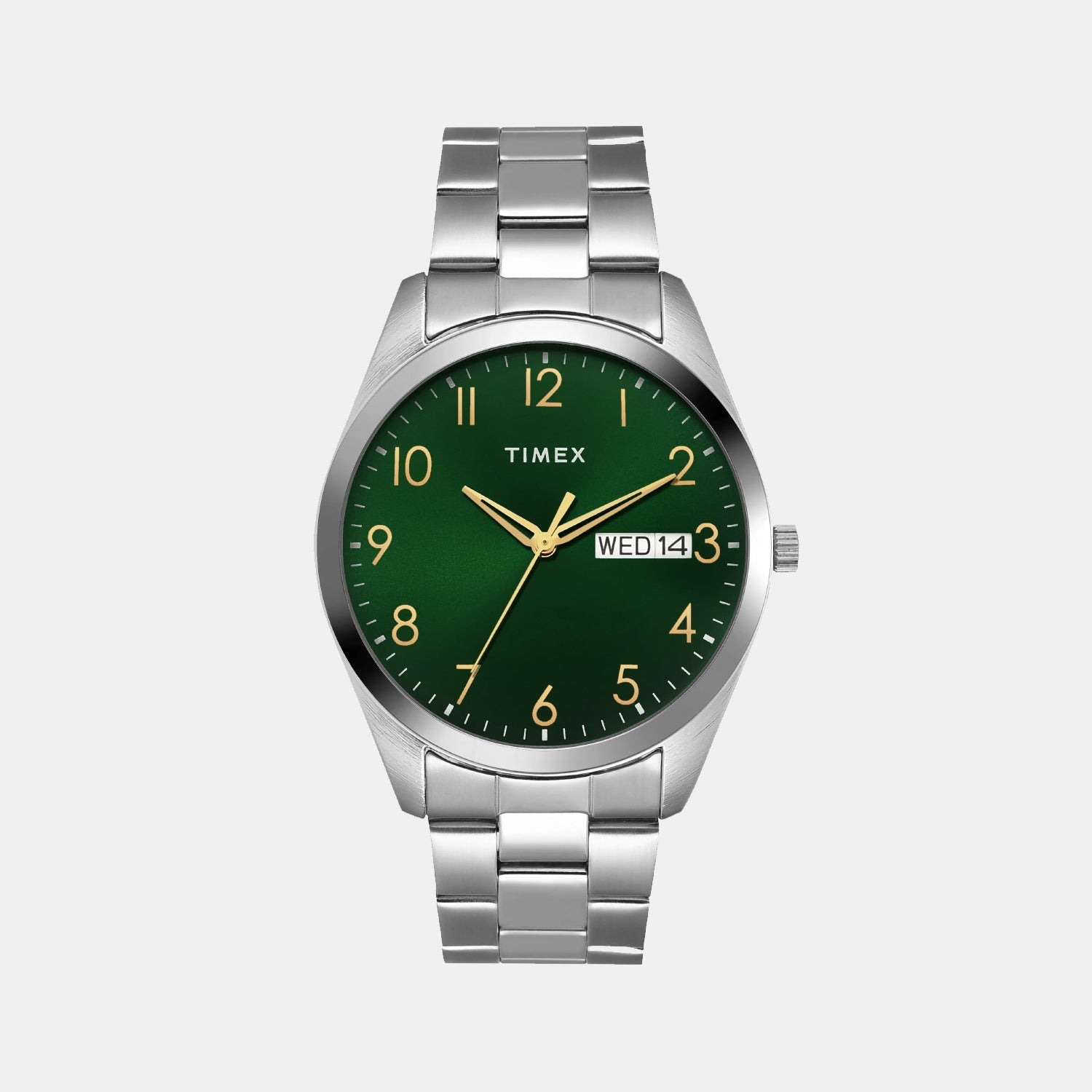 Timex Fashion Men Quartz Green Dial Analog Stainless Steel Watch TWTG10421