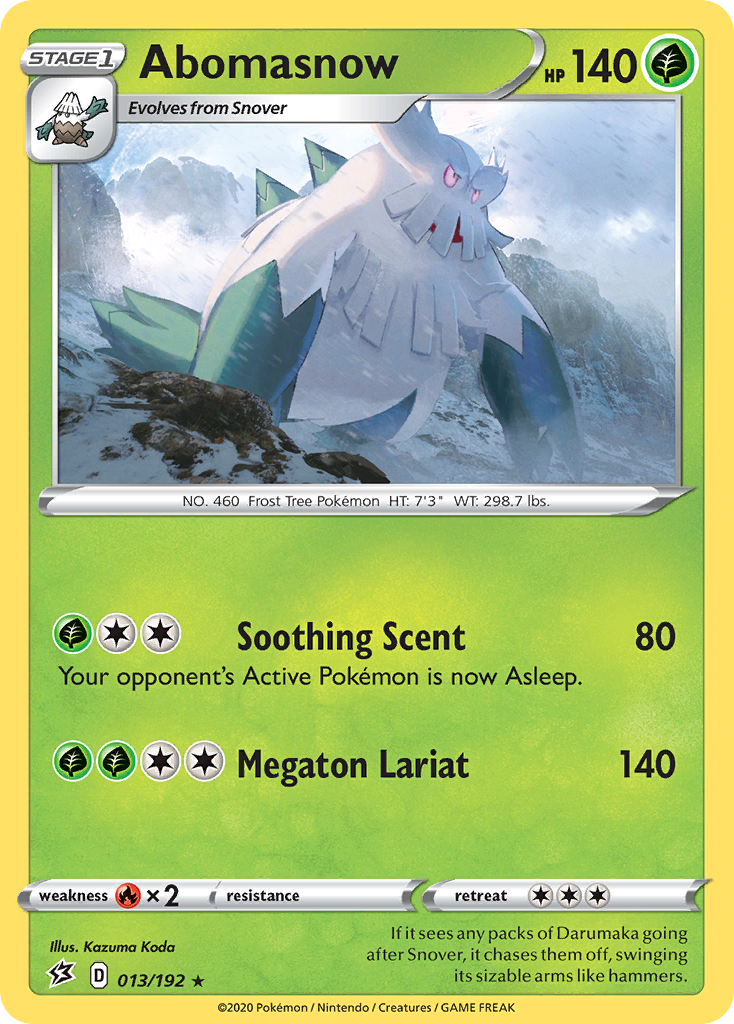 Rare swsh2-013 non-holo – Pokémon Abomasnow - 013/192 - Rare [swsh2-013] [Non-Holo] - Abomasnow - 013/192 - Rare