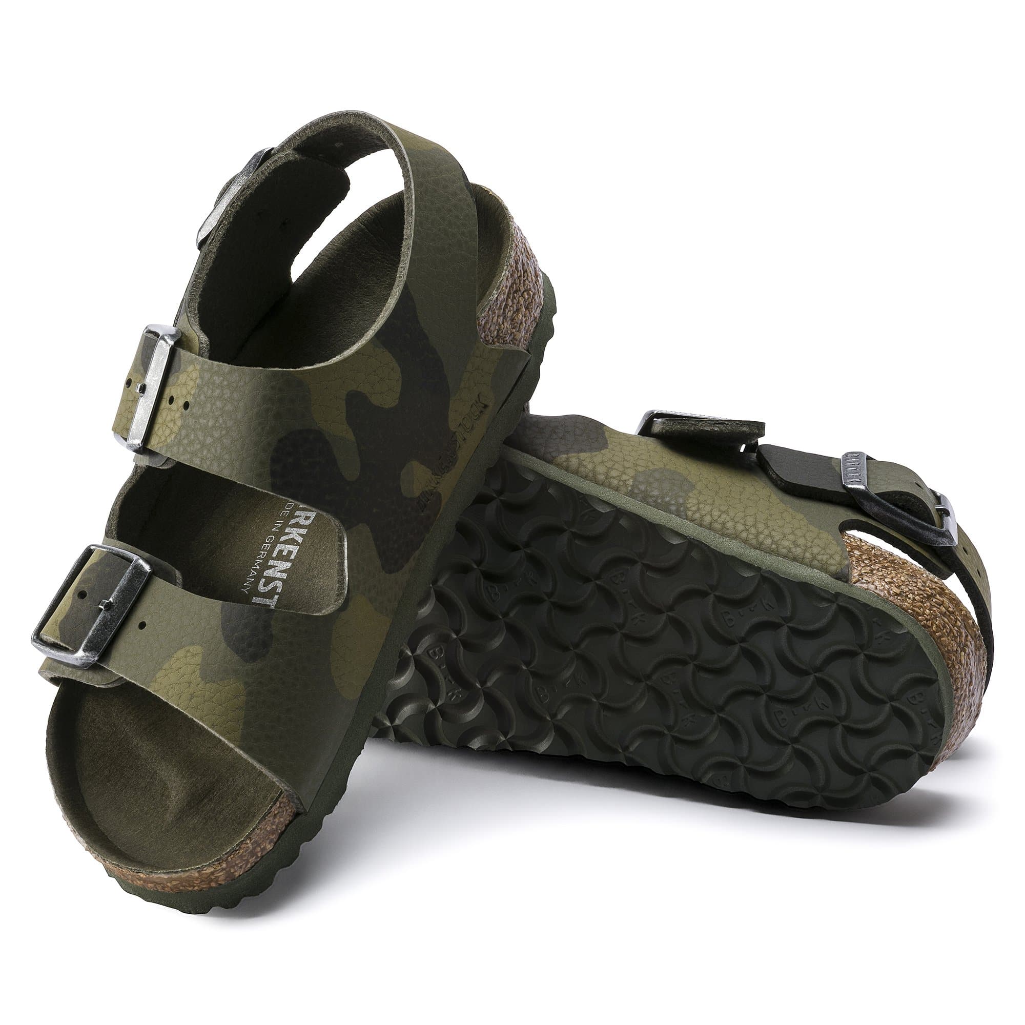 Birkenstock Milano Kids Birko-Flor – Green Green/Desert Soil Camouflage Green