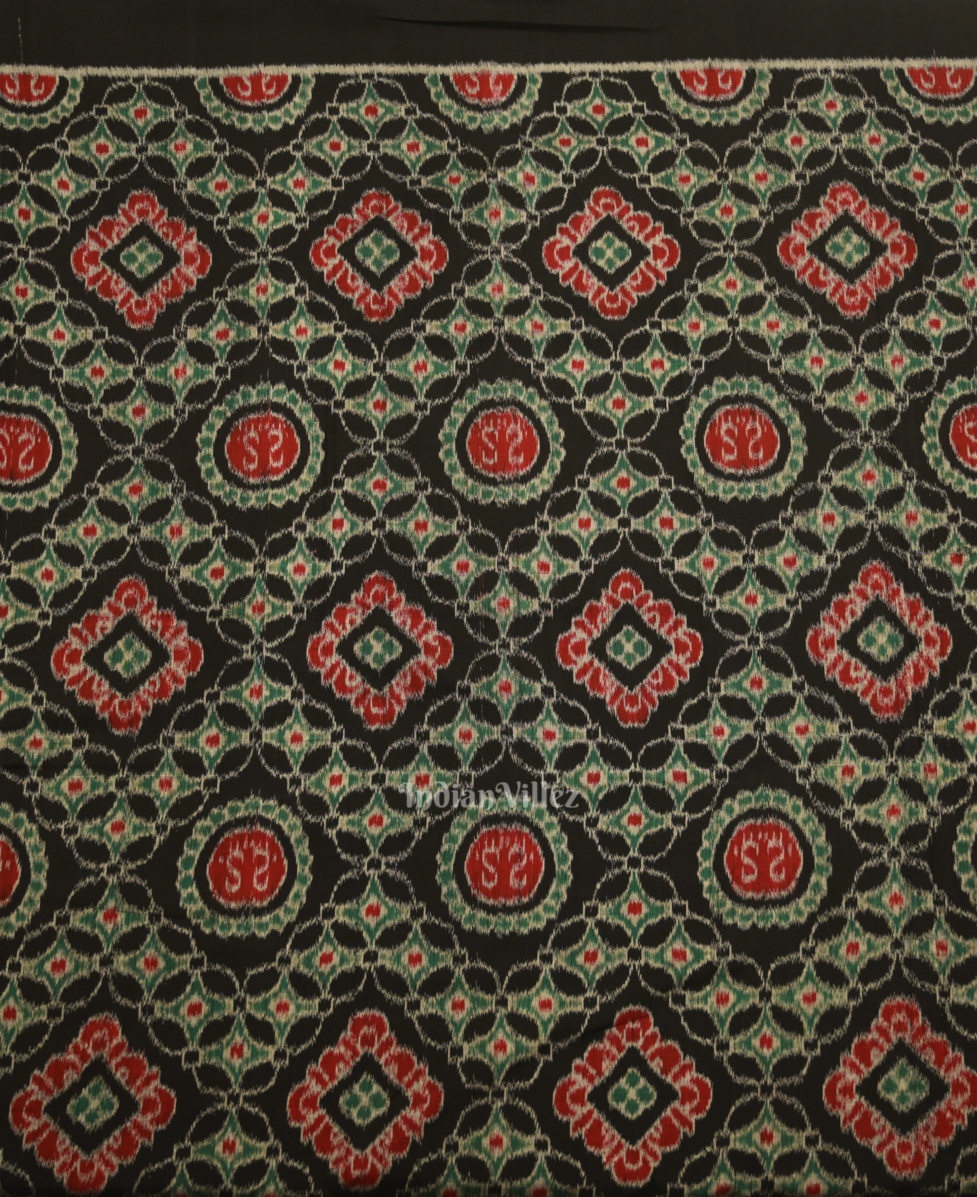 IndianVillèz Black Red Jhoti Theme Odisha Ikat Sambalpuri Dress Set & Dupatta - view 3