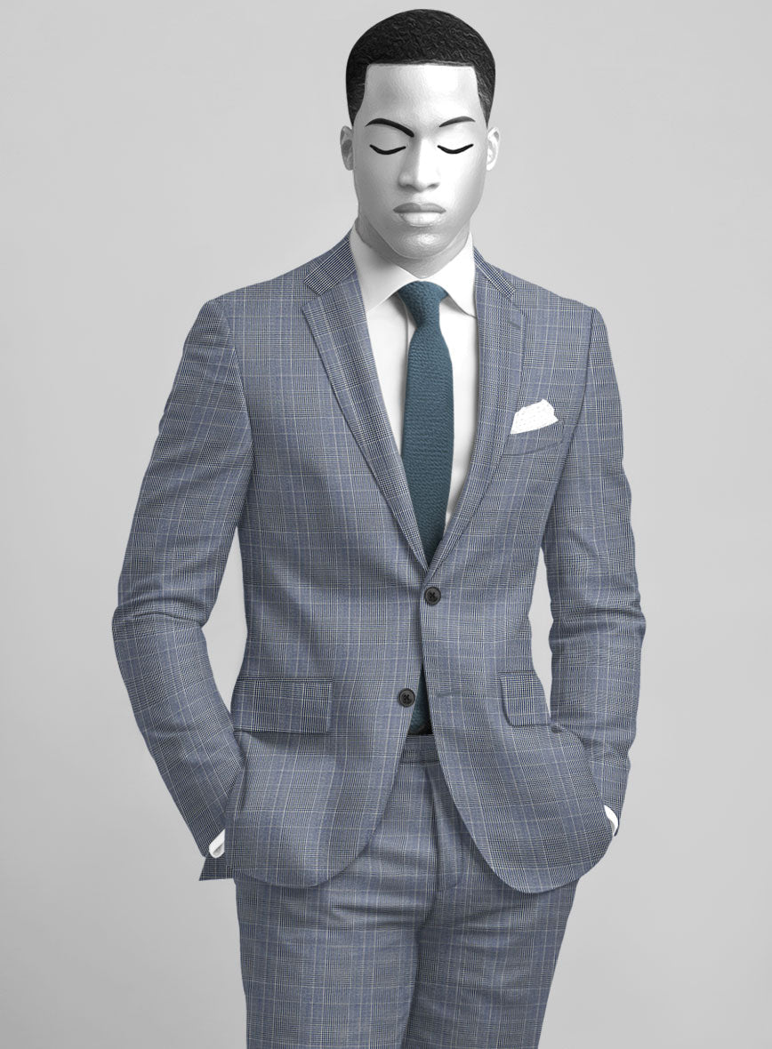 StudioSuits Napolean Canzo Glen Light Blue Wool Jacket - view 2