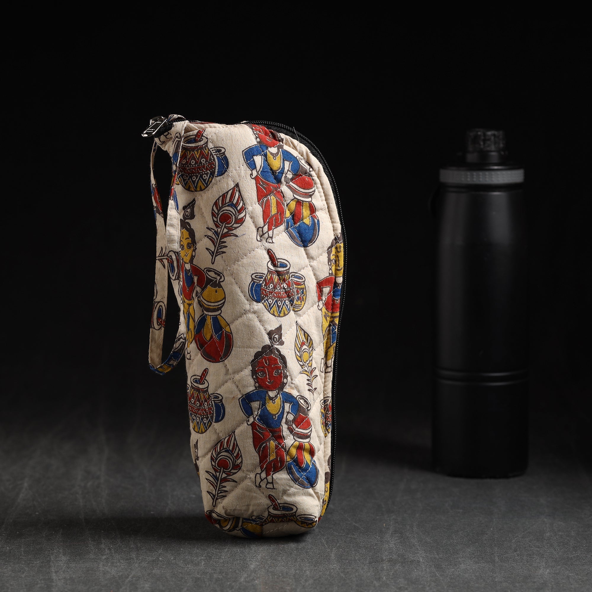JALPARI Beige - Handmade Cotton 1L Water Bottle Cover 17