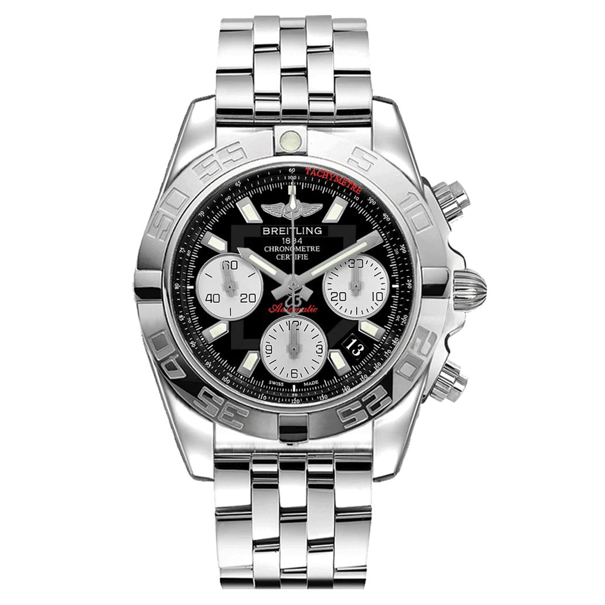 Breitling Chronomat 41 Black & Silver Black Dial Men 41mm