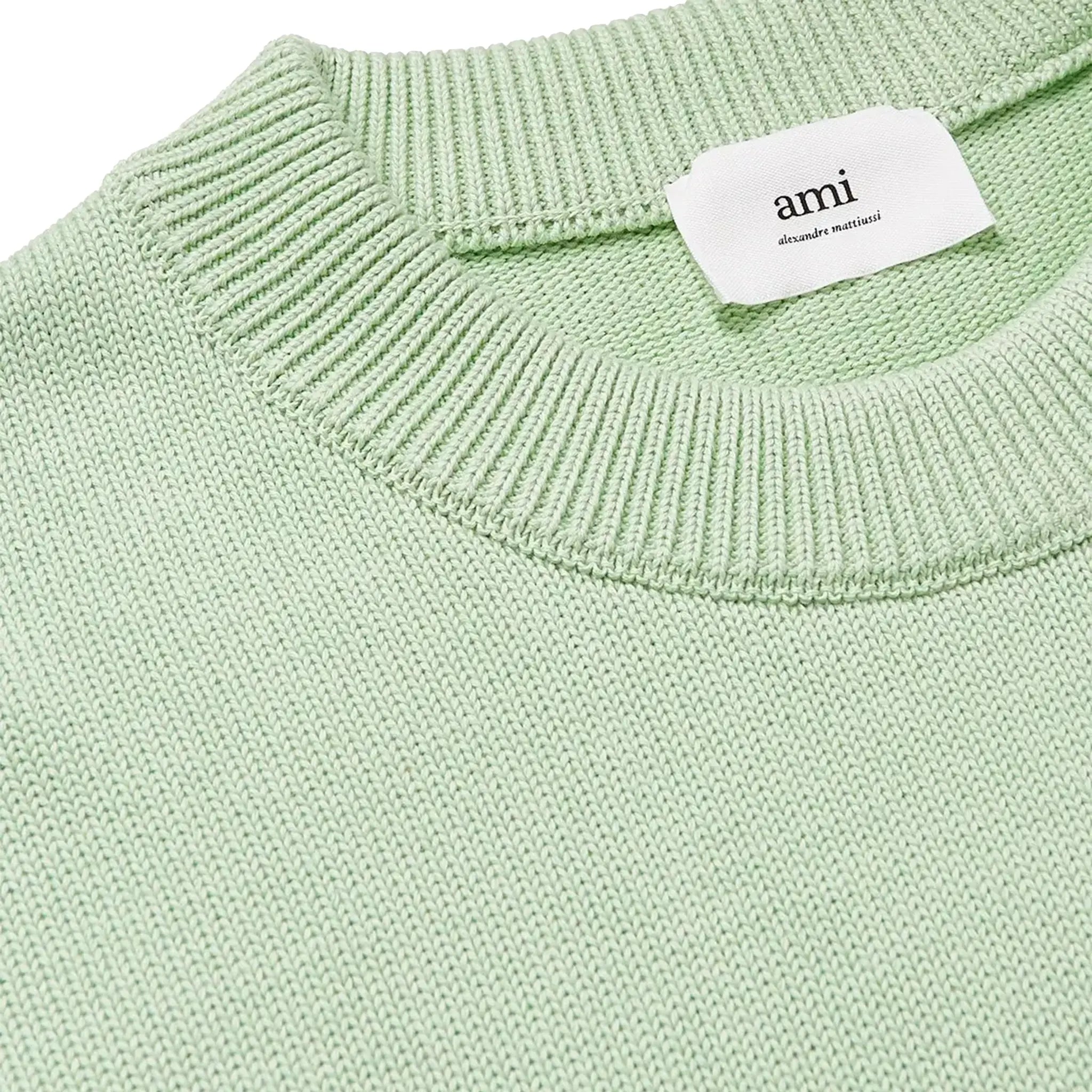 Ami Paris Red Ami De Coeur Logo Intarsia Off Green Sweatshirt - view 4