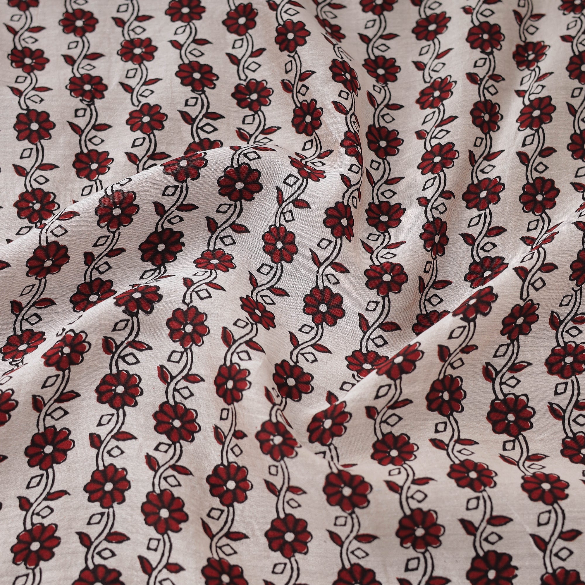 BAGH PRINTS BY UMAR FARUK KHATRI Beige - Chanderi Silk Bagh Print Fabric 01 - view 3