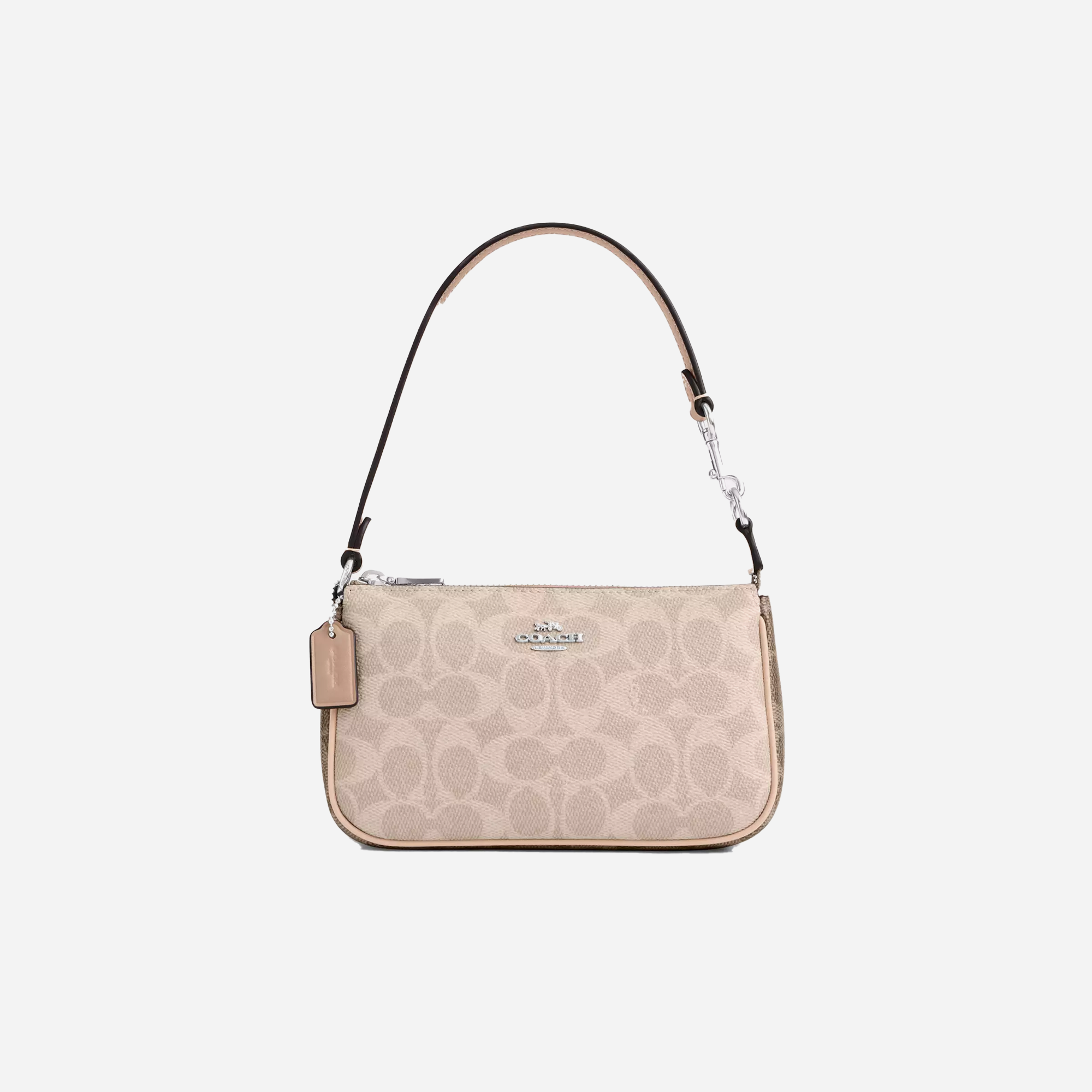 COACH Nolita 19 In Blocked Signature Canvas Silver/Sand/Taupe Multi