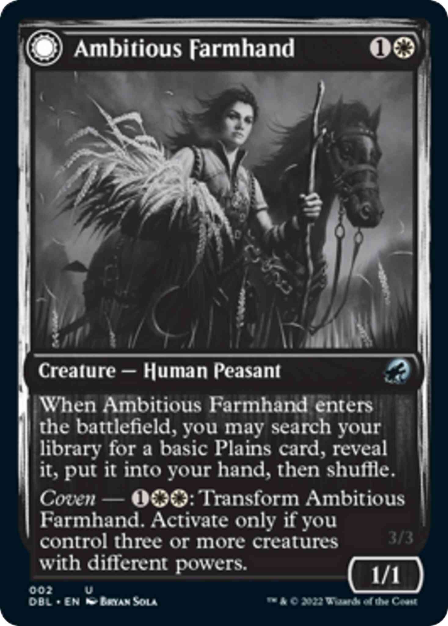 Ambitious farmhand seasoned – Magic Ambitious Farmhand // Seasoned Cathar [2] [Innistrad: Double Feature] [Non-Foil]