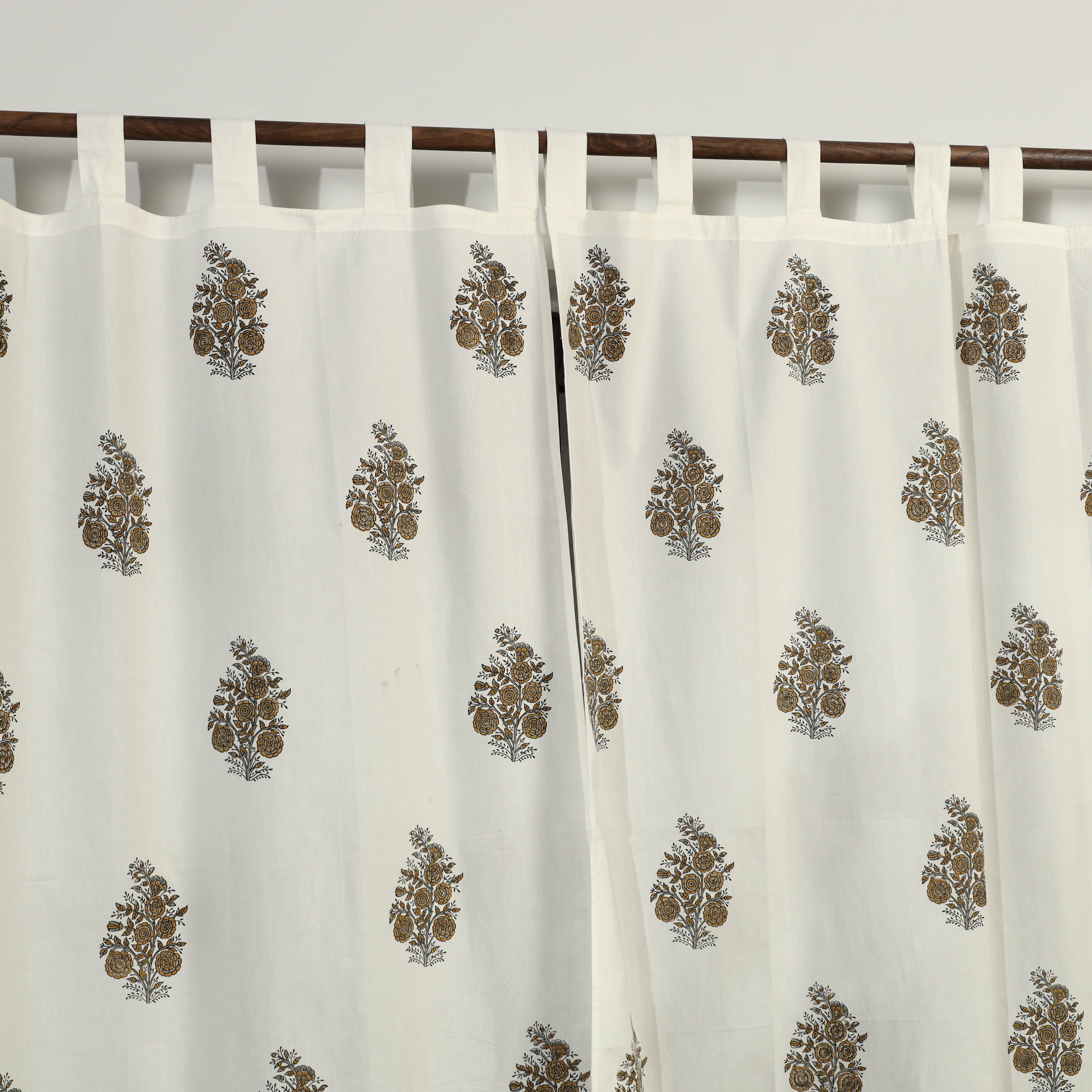 CHUTNEY CRAFT STUDIO Brown - Sanganeri Block Printed Cotton Window Curtain (5 x 3.5 Feet) (Single Piece) - view 2