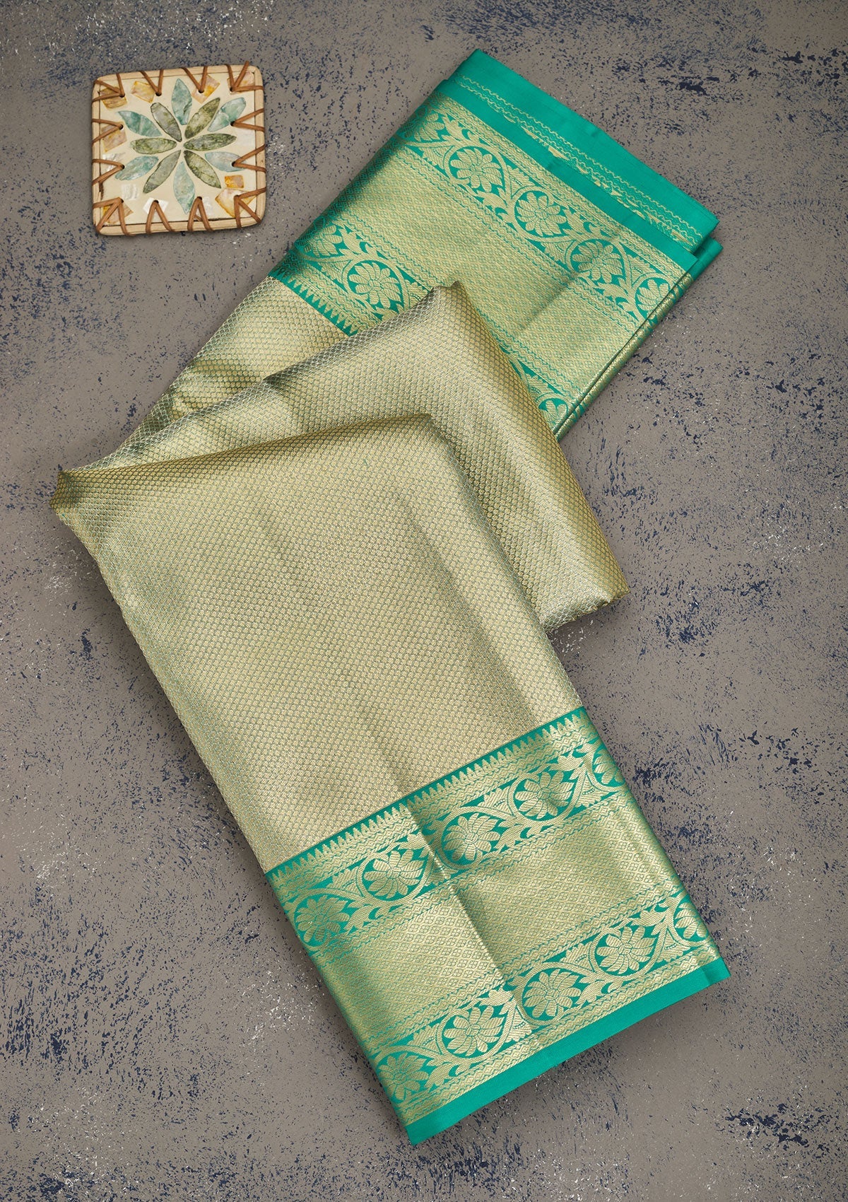 Koskii Rama Green Zariwork Pure Silk Saree – Women's