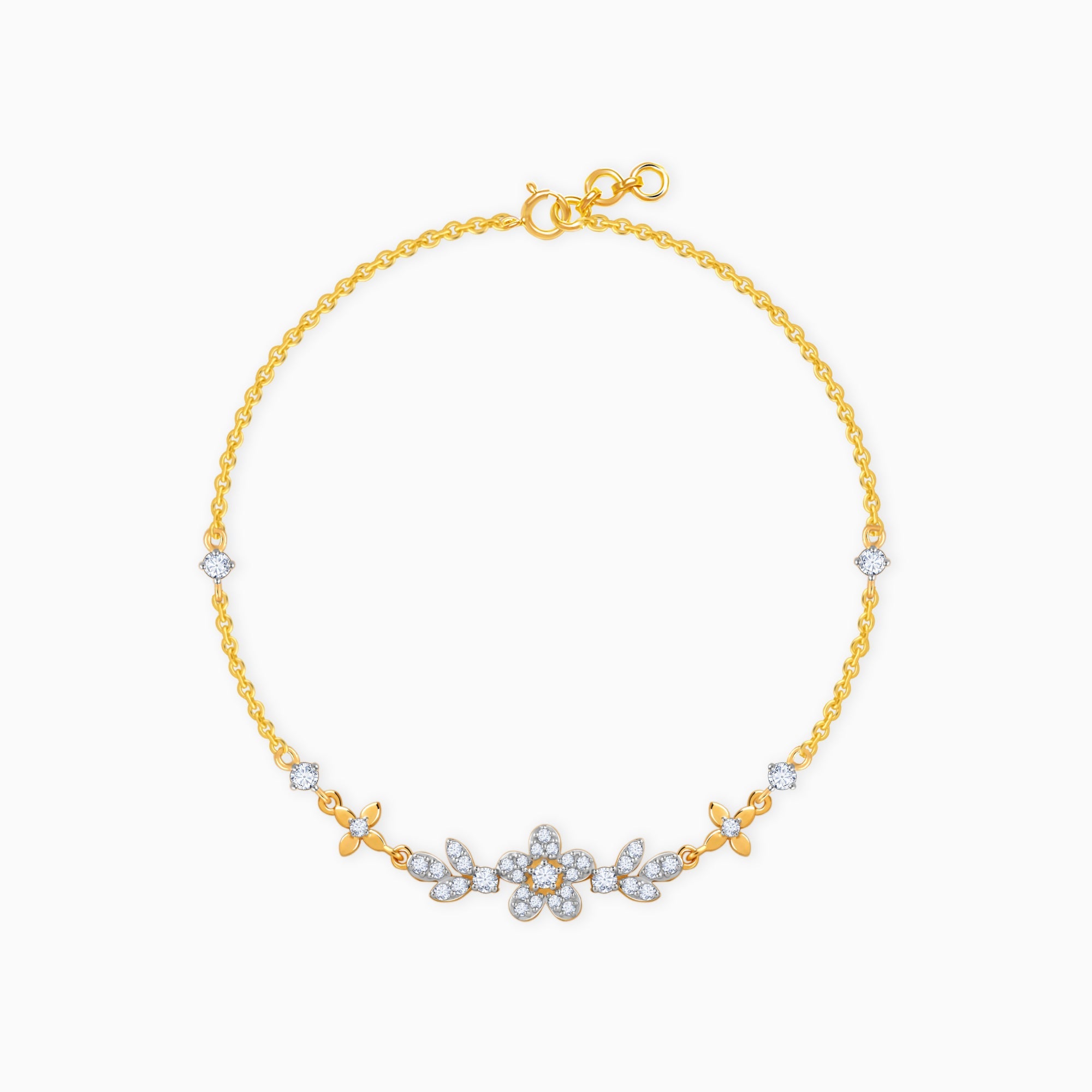 GIVA Jewellery Gold Gardenia Diamond Bracelet