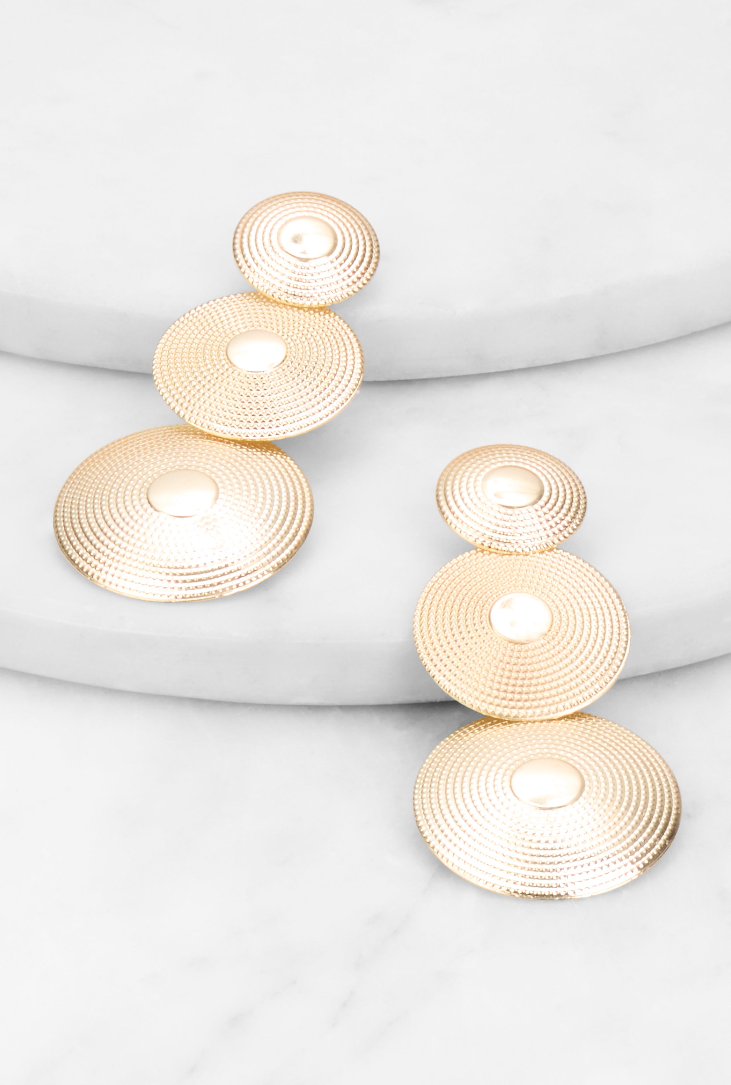 Rainbow Shops Textured Disc Drop Earrings – Women's - view 2