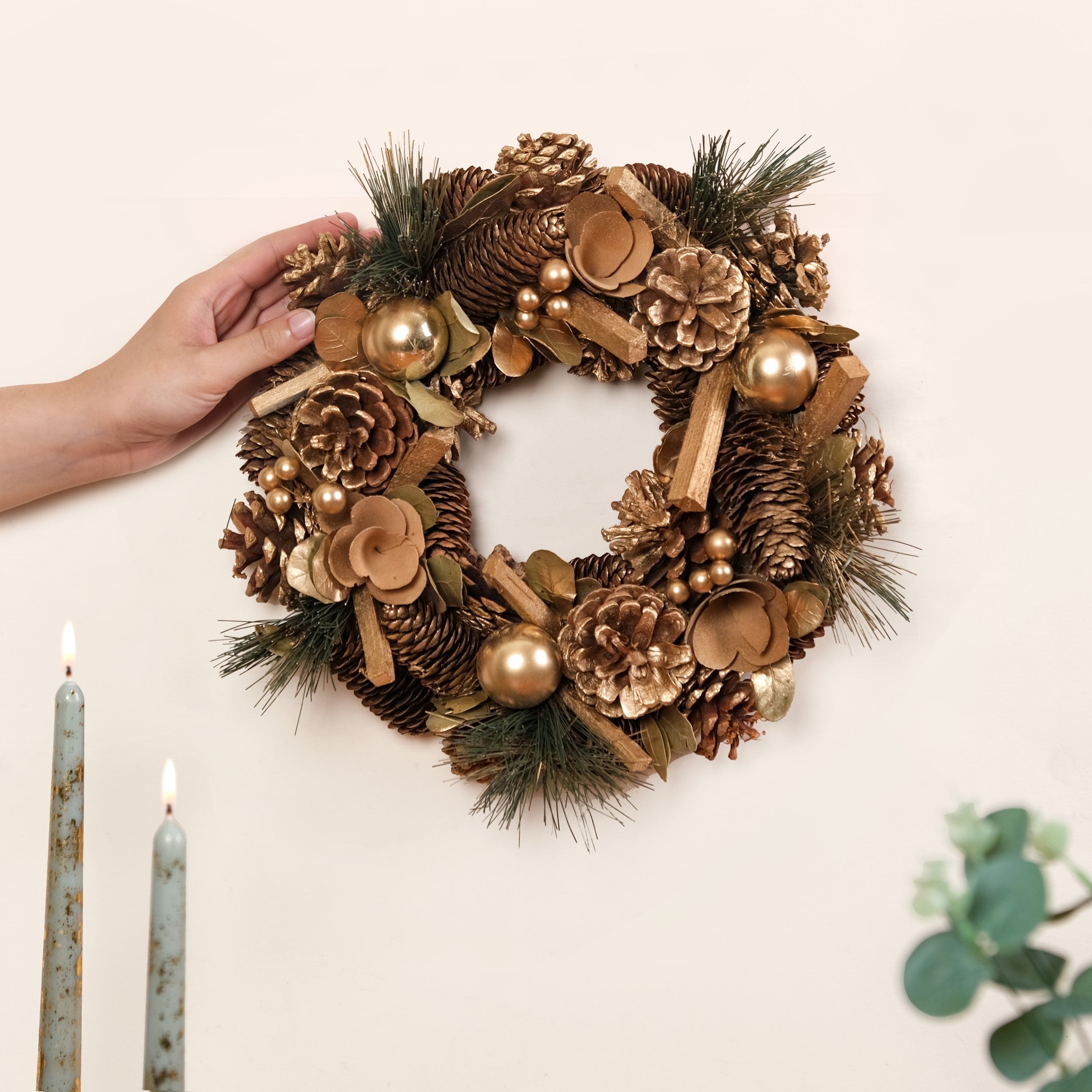 Nestasia Golden Forest Sustainable Decorative Wreath - view 2