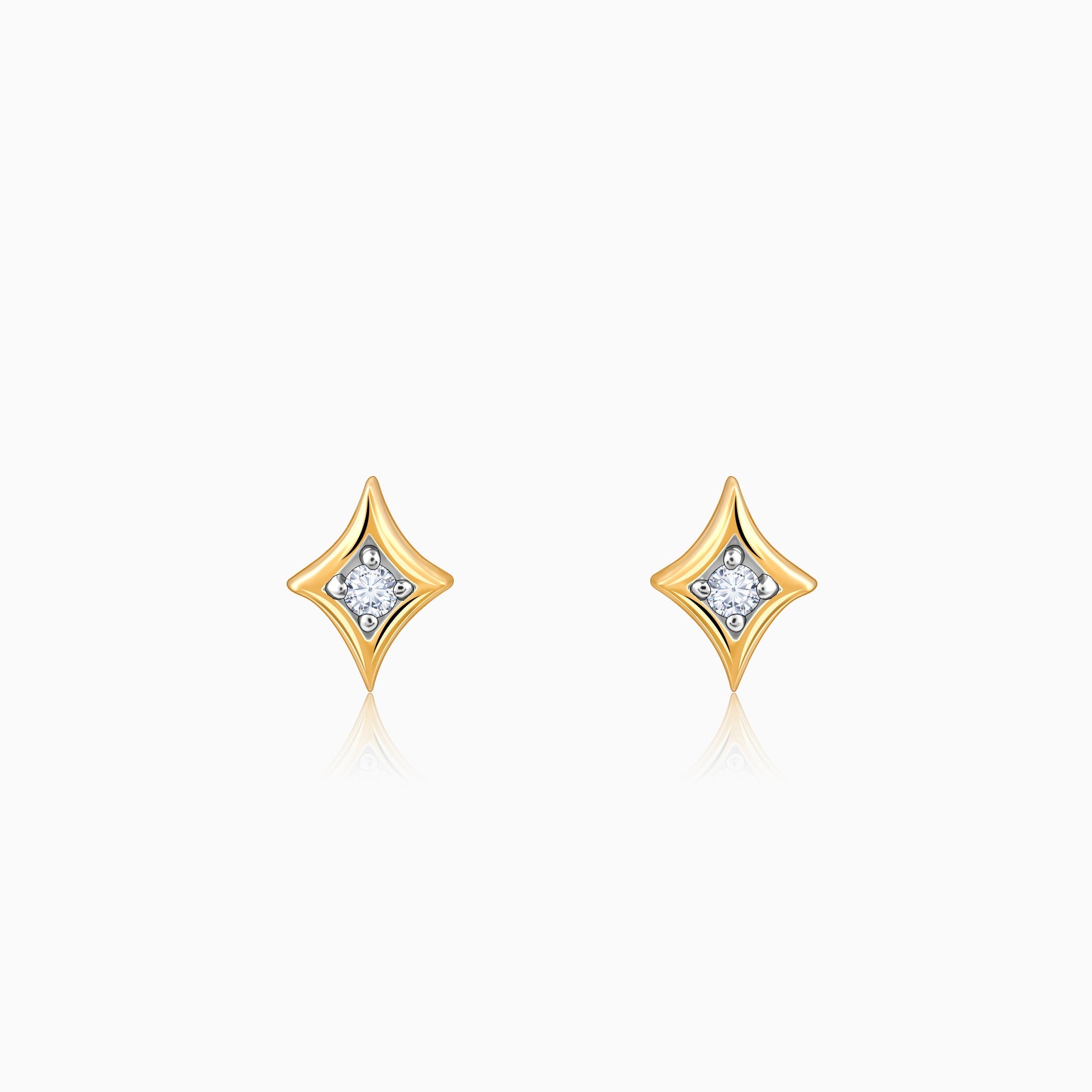 GIVA Jewellery Gold Sparkle Diamond Earrings