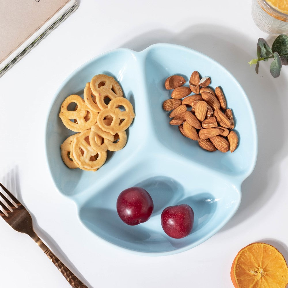 Nestasia Ceramic Round Section Plate Blue