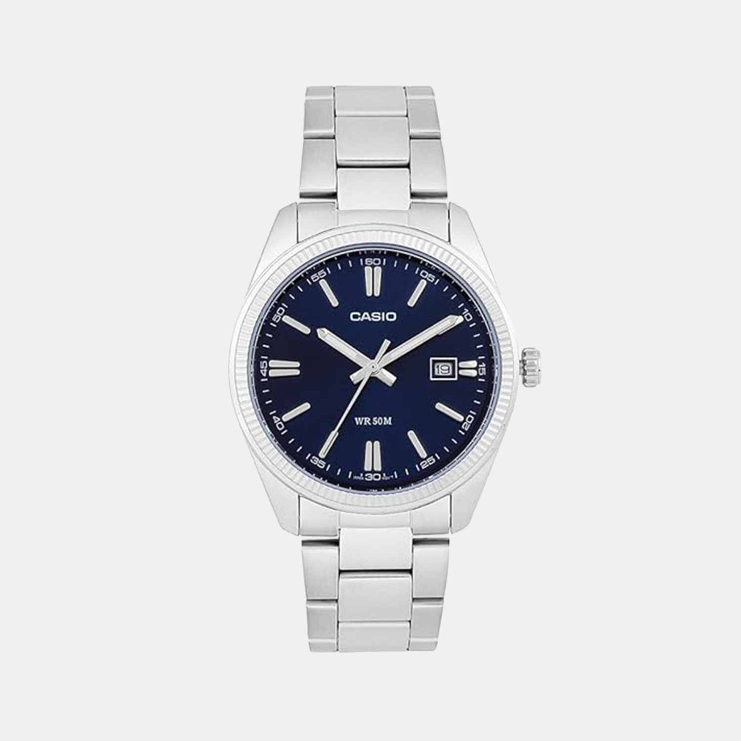 Casio Enticer Men Quartz Blue Dial Analog Stainless Steel Watch A2227