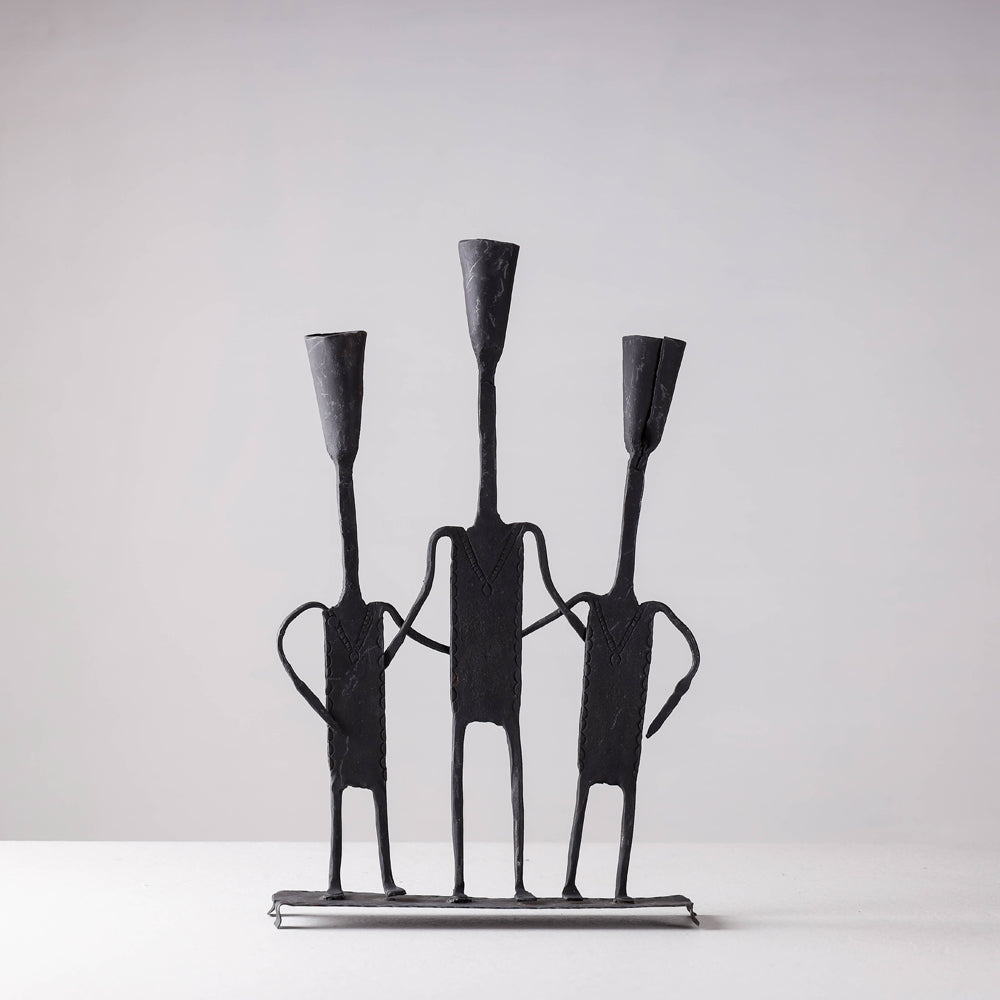CHHATTISGARH HASTSHILP VIKAS BOARD Bastar Tribal Wrought Iron 3 Batti Christmas
