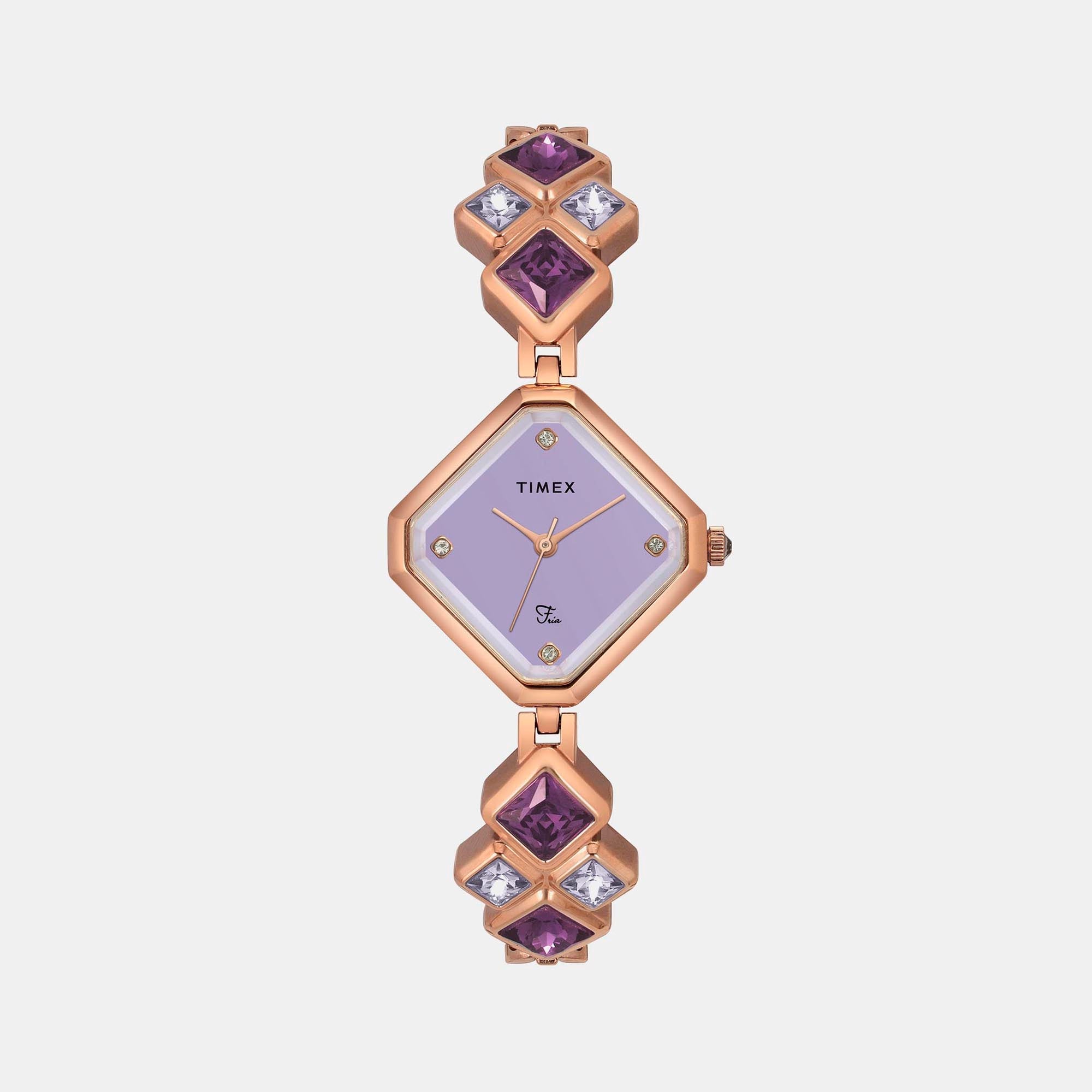 Timex Fria Women Quartz Mother Of Pearl Dial Analog Brass Watch TWEL17201